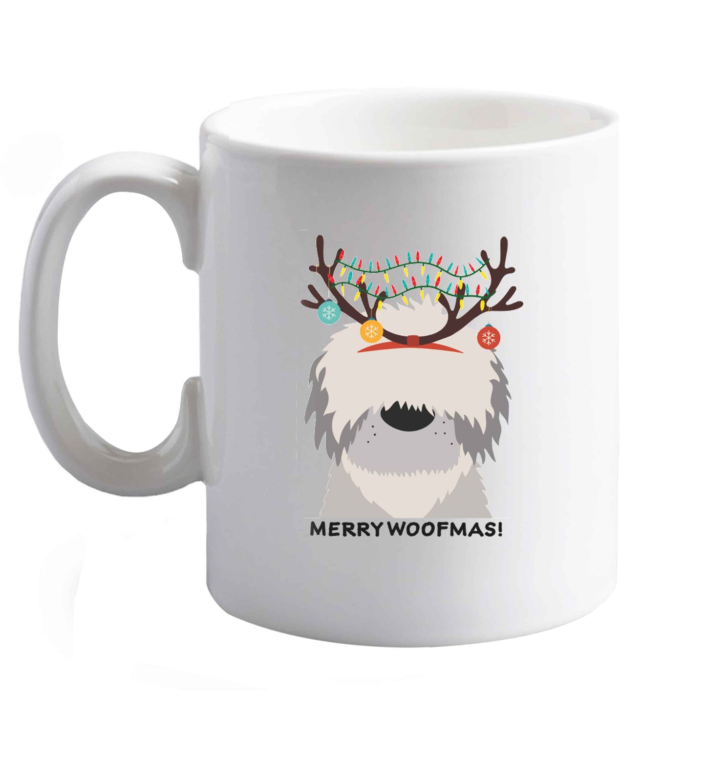 10 oz Merry Woofmas! ceramic mug right handed