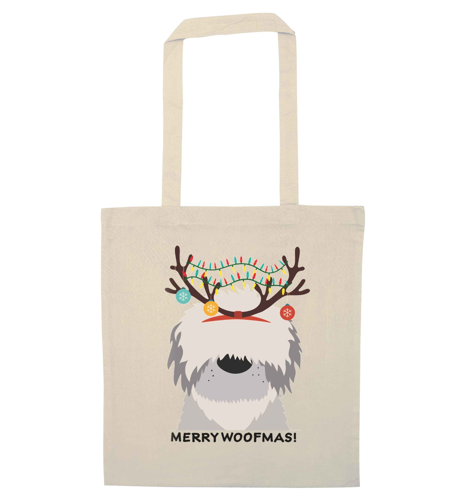 Merry Woofmas! natural tote bag