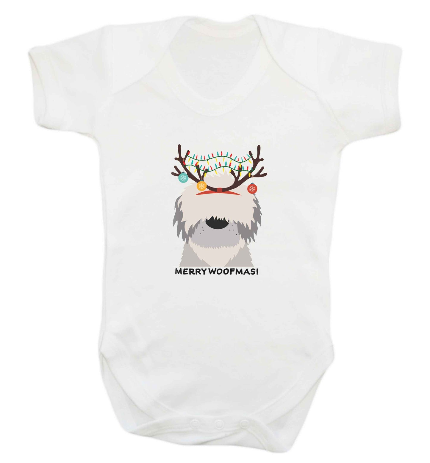 Merry Woofmas! baby vest white 18-24 months