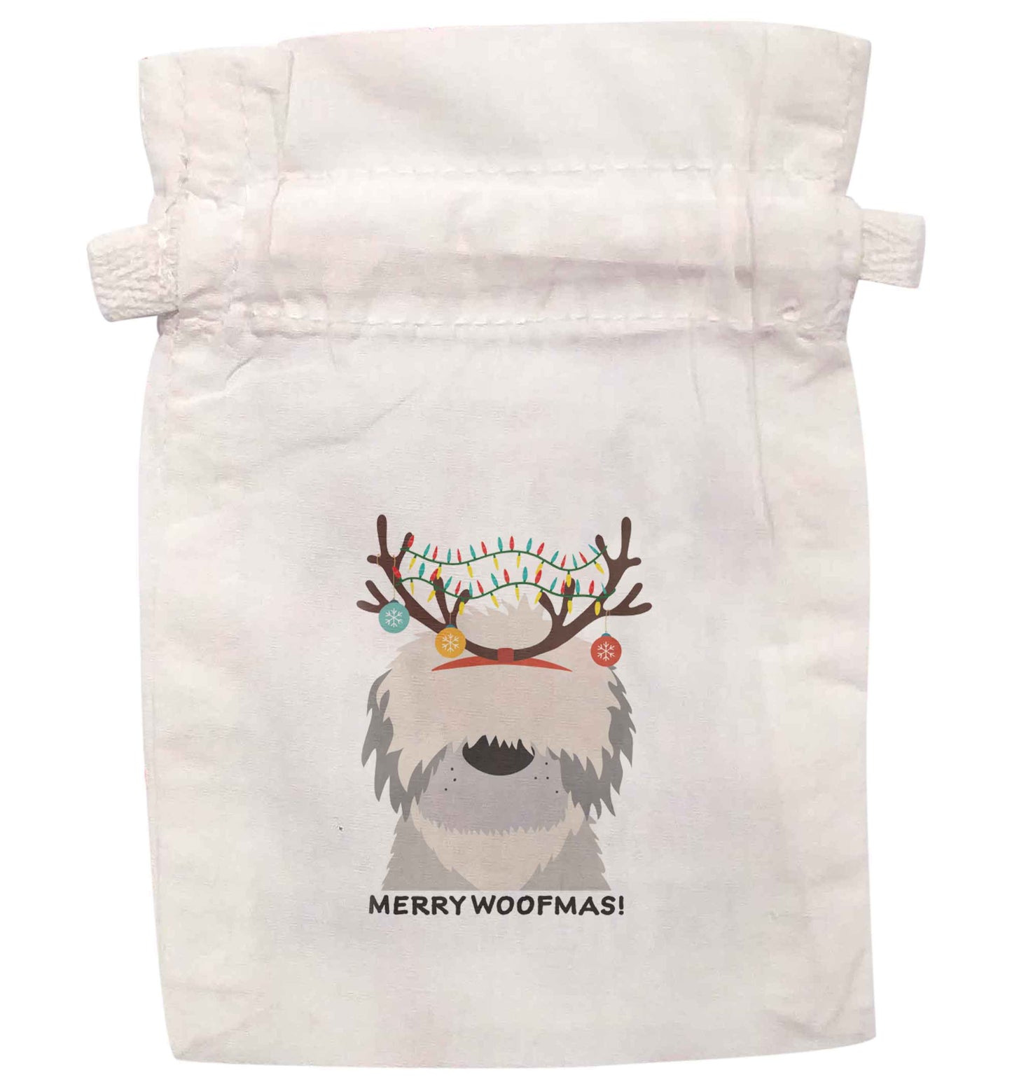Merry Woofmas! | XS - L | Pouch / Drawstring bag / Sack | Organic Cotton | Bulk discounts available!