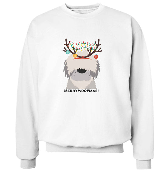 Merry Woofmas! adult's unisex white sweater 2XL