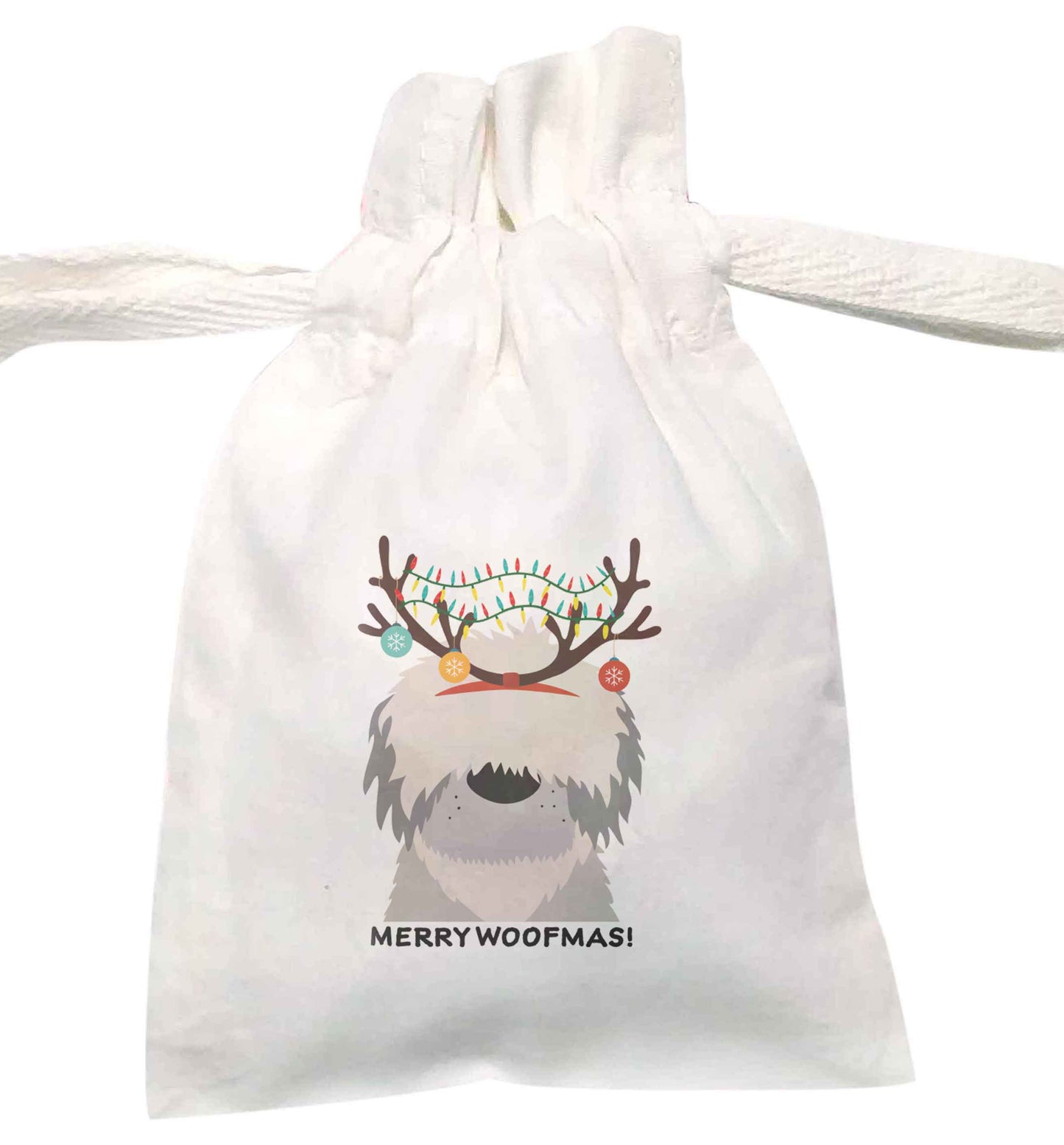 Merry Woofmas! | XS - L | Pouch / Drawstring bag / Sack | Organic Cotton | Bulk discounts available!