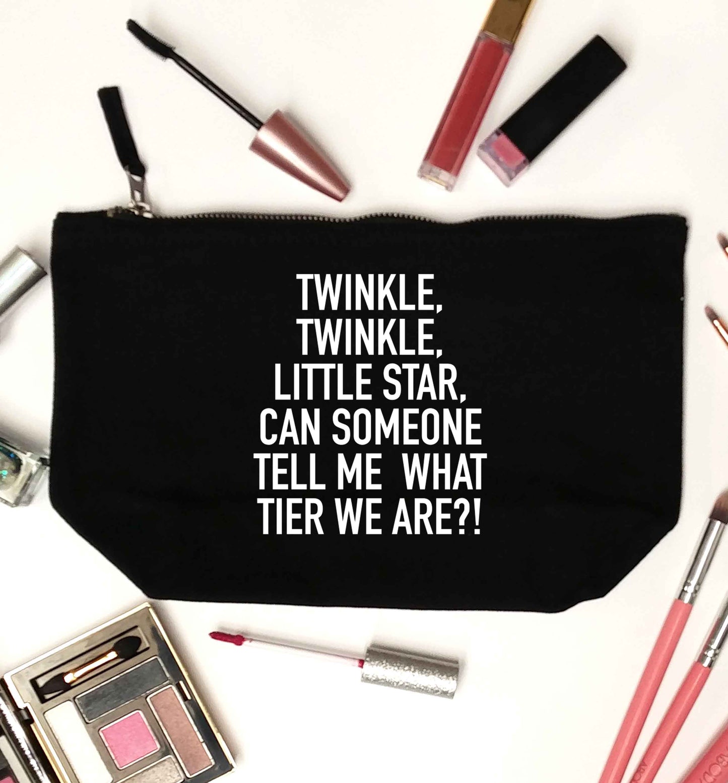 Twinkle twinkle, little star does anyone know what tier we are? black makeup bag