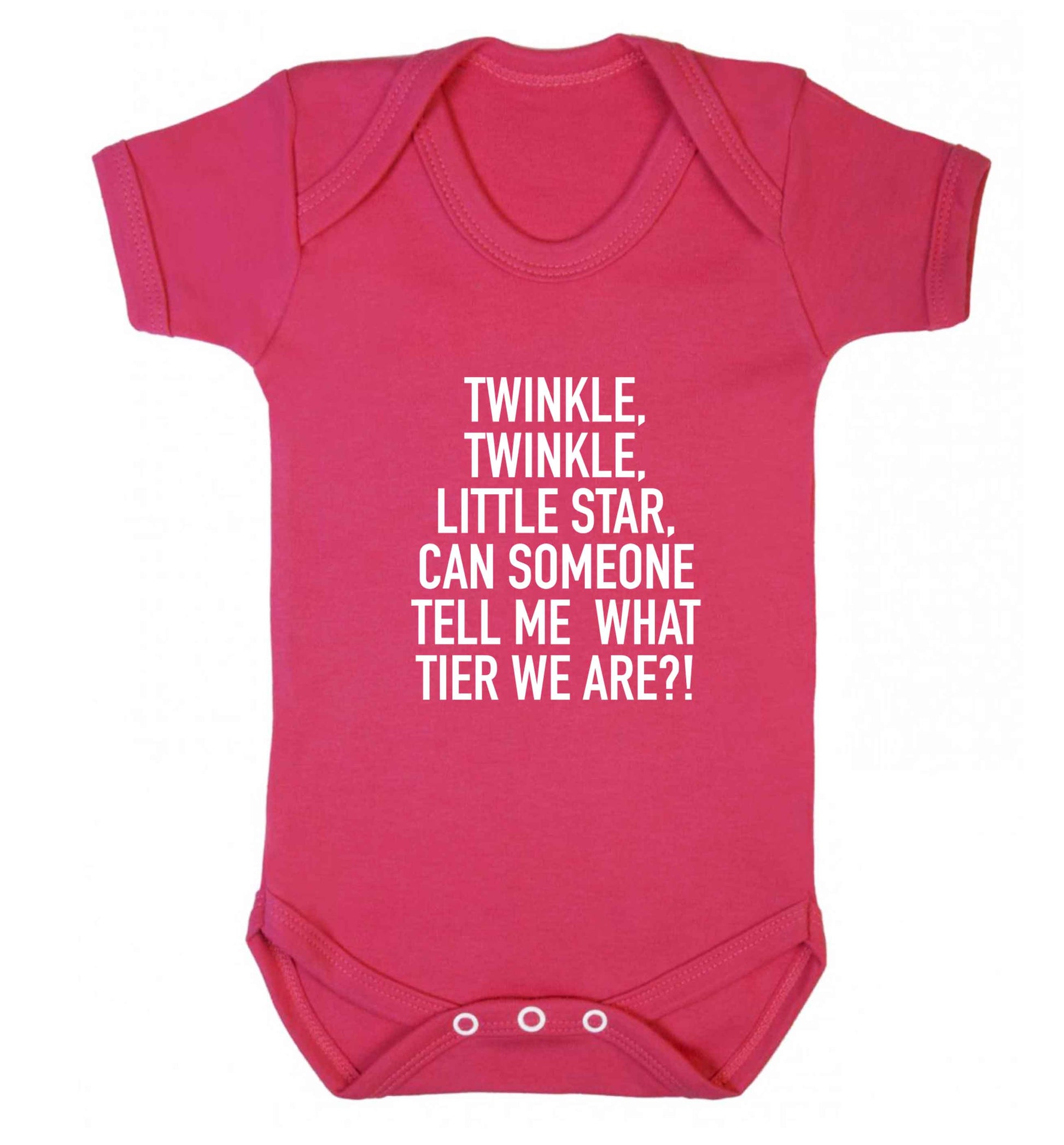 Twinkle twinkle, little star does anyone know what tier we are? baby vest dark pink 18-24 months