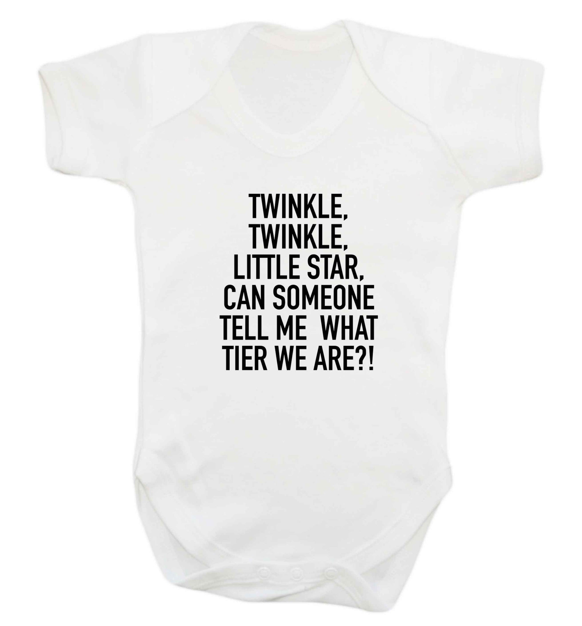Twinkle twinkle, little star does anyone know what tier we are? baby vest white 18-24 months