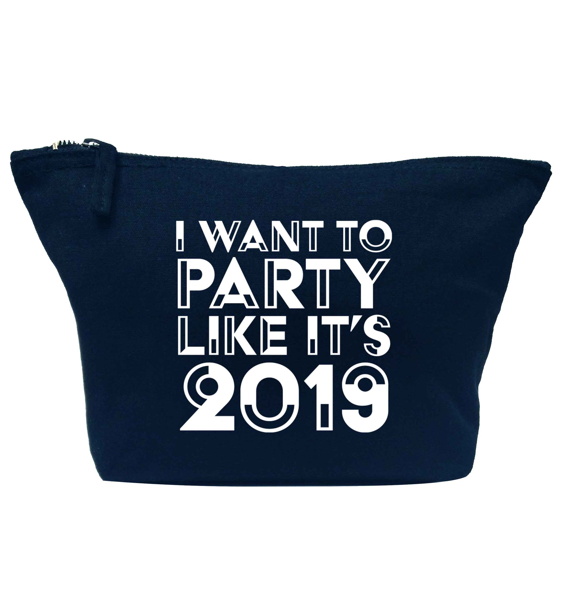 I want to party like it's 2019 navy makeup bag