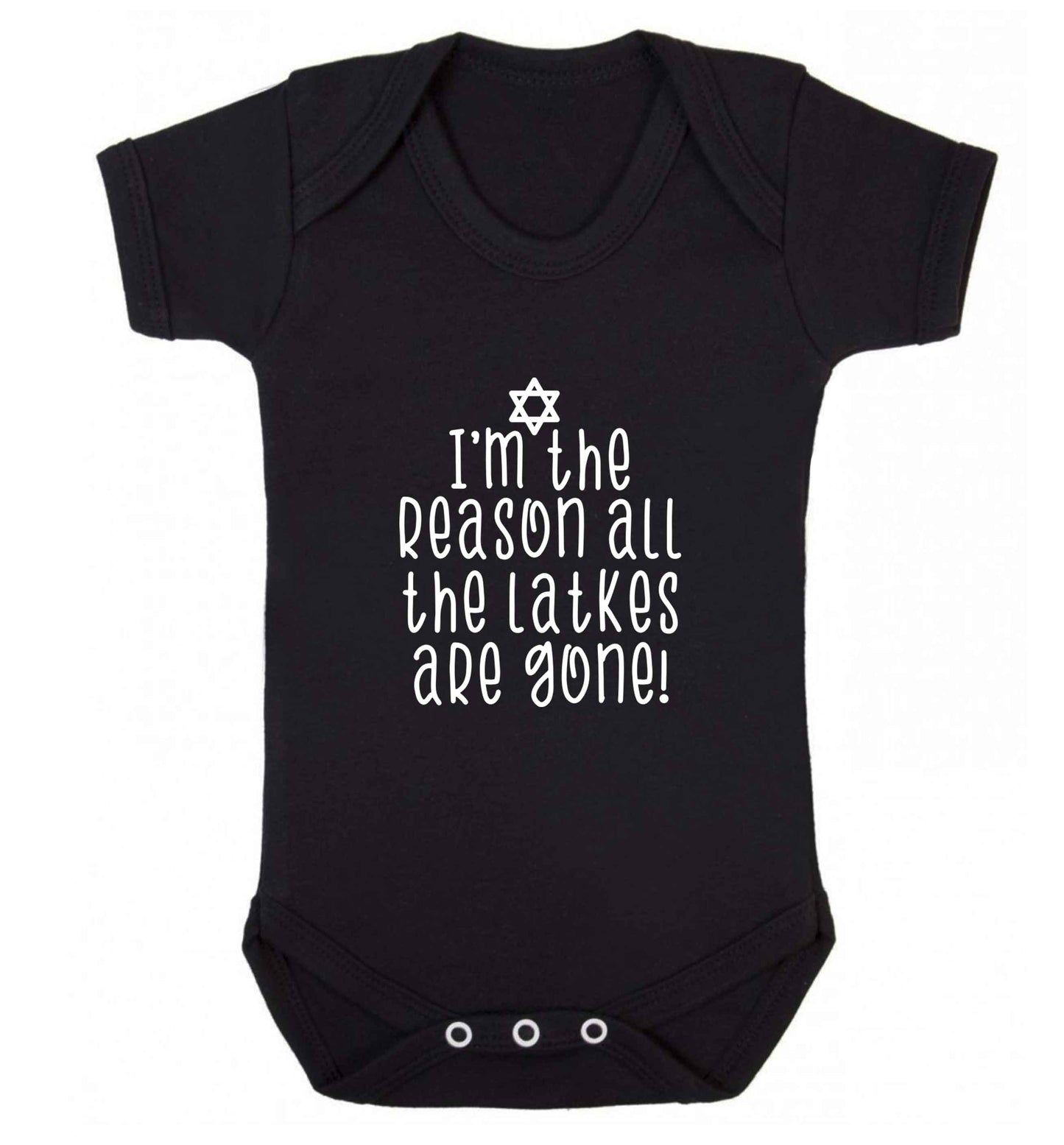 I'm the reason all the latkes are gone baby vest black 18-24 months