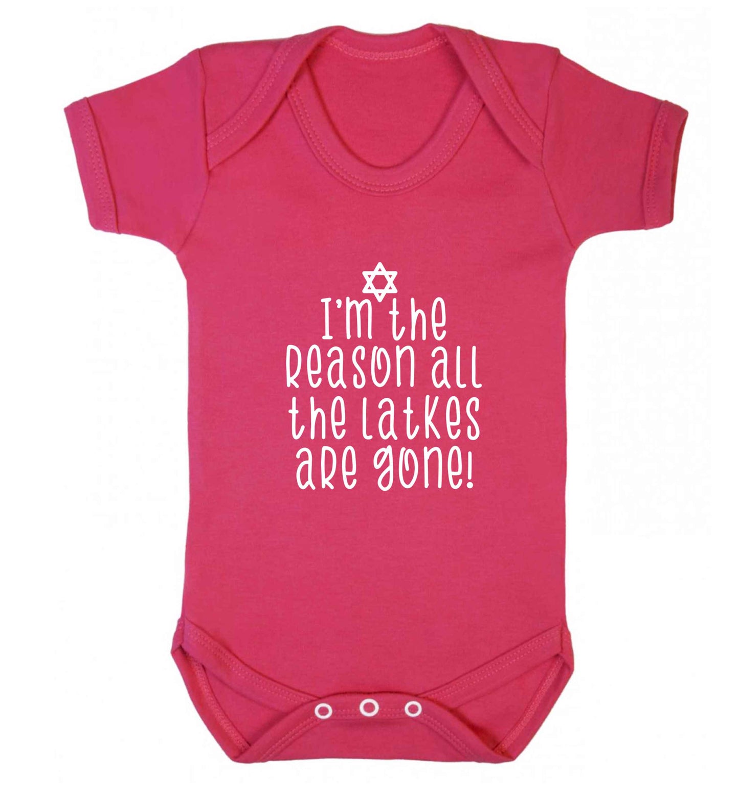 Happy challah days baby vest dark pink 18-24 months