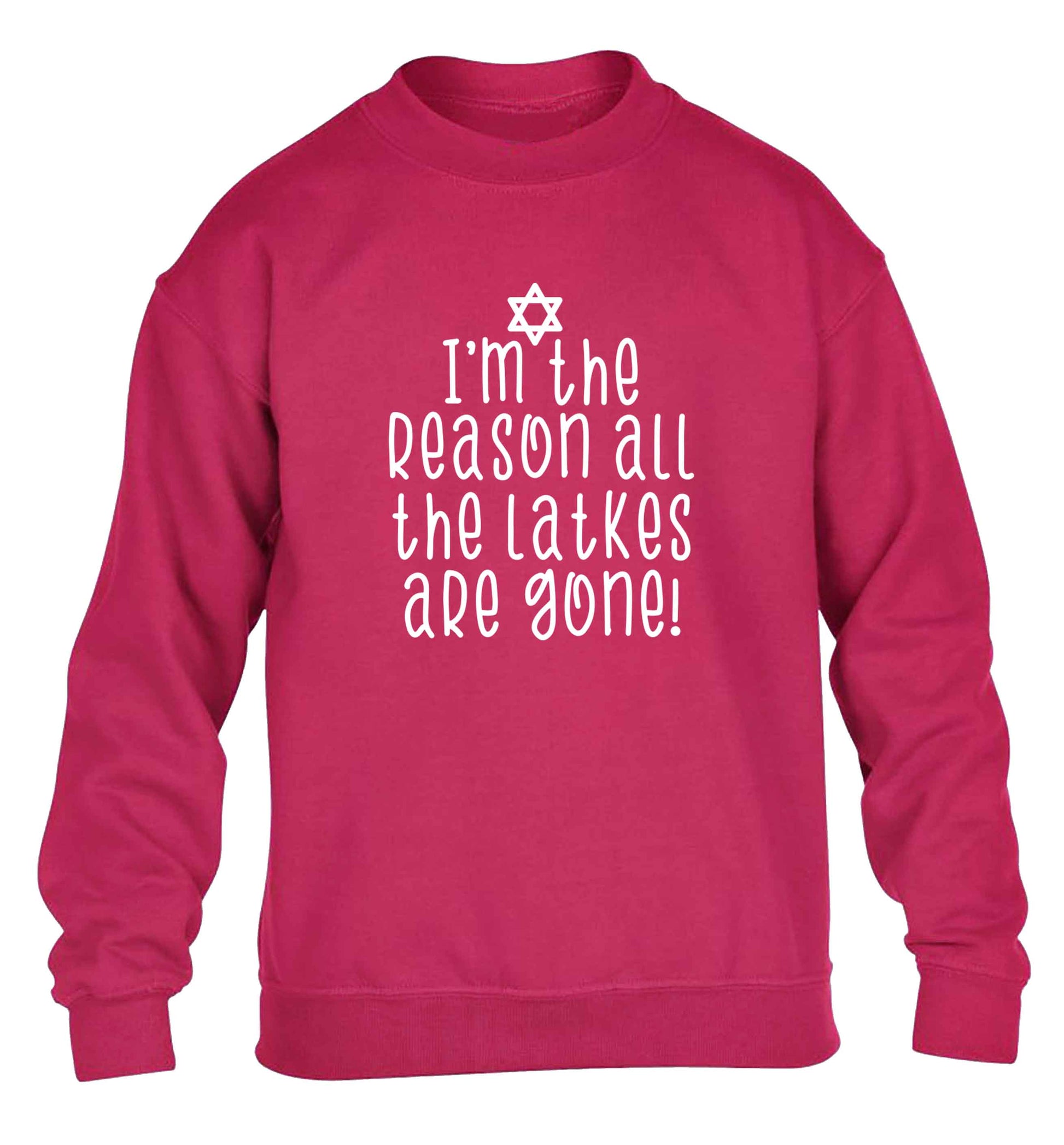 I'm the reason all the latkes are gone children's pink sweater 12-13 Years