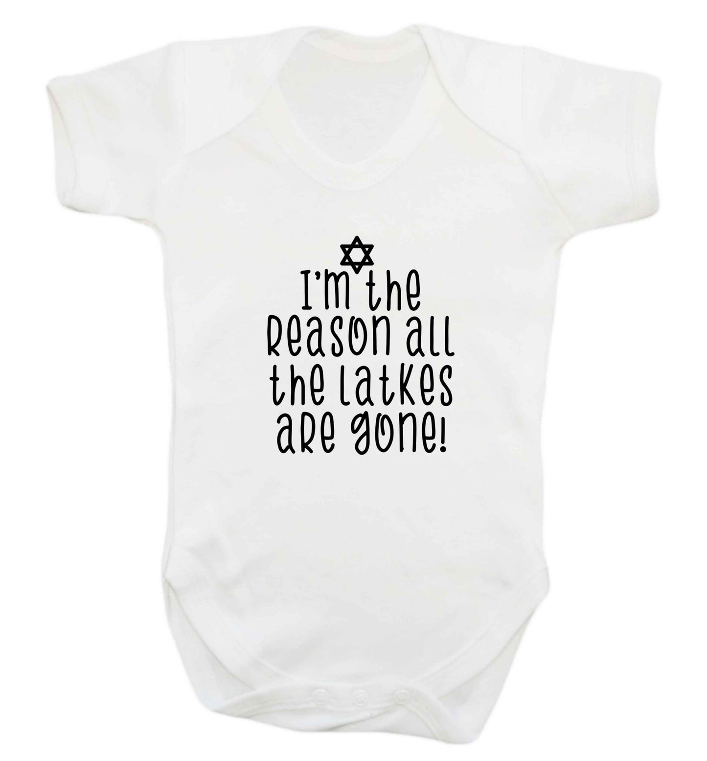 I'm the reason all the latkes are gone baby vest white 18-24 months