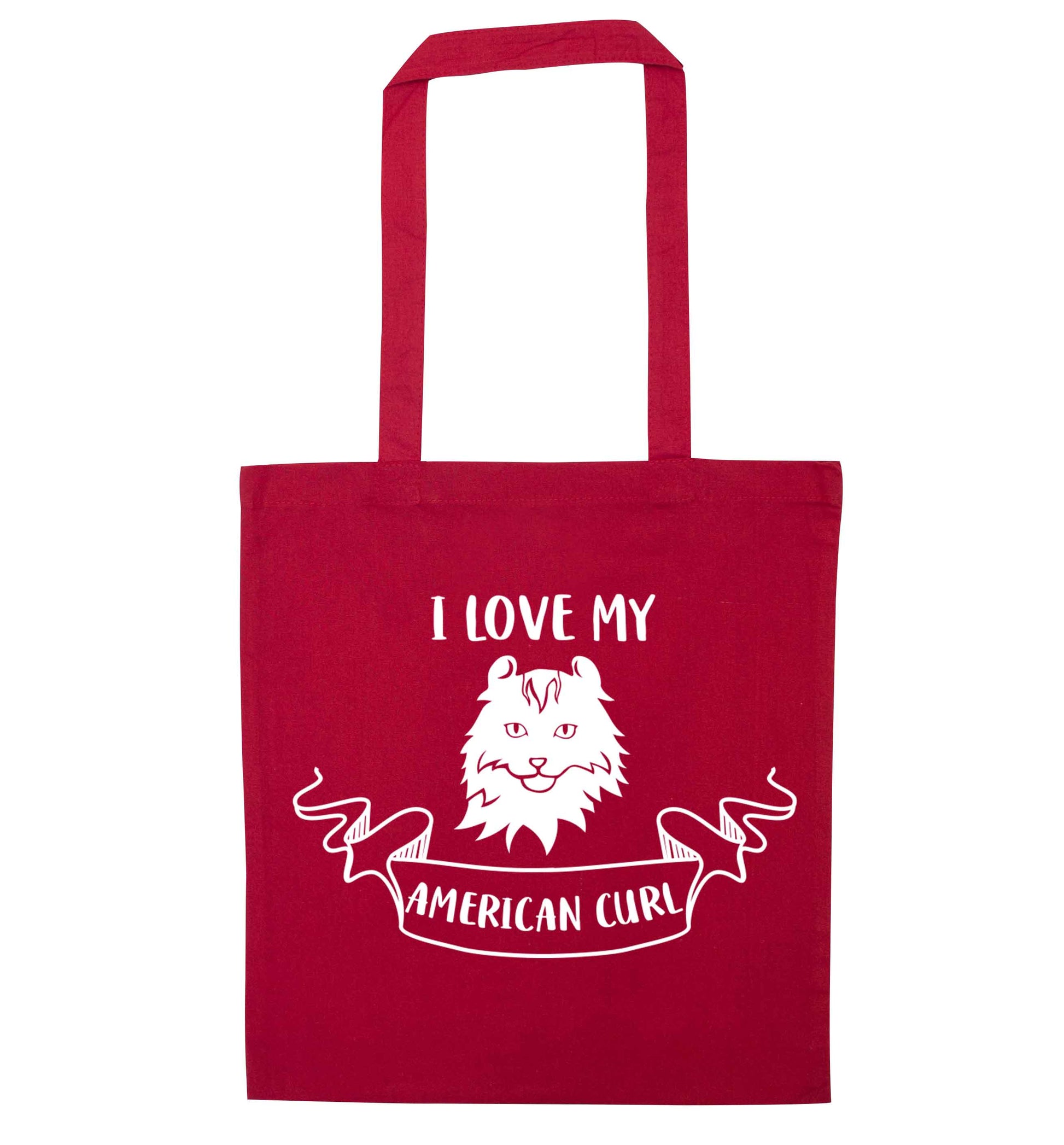 I love my American curl red tote bag