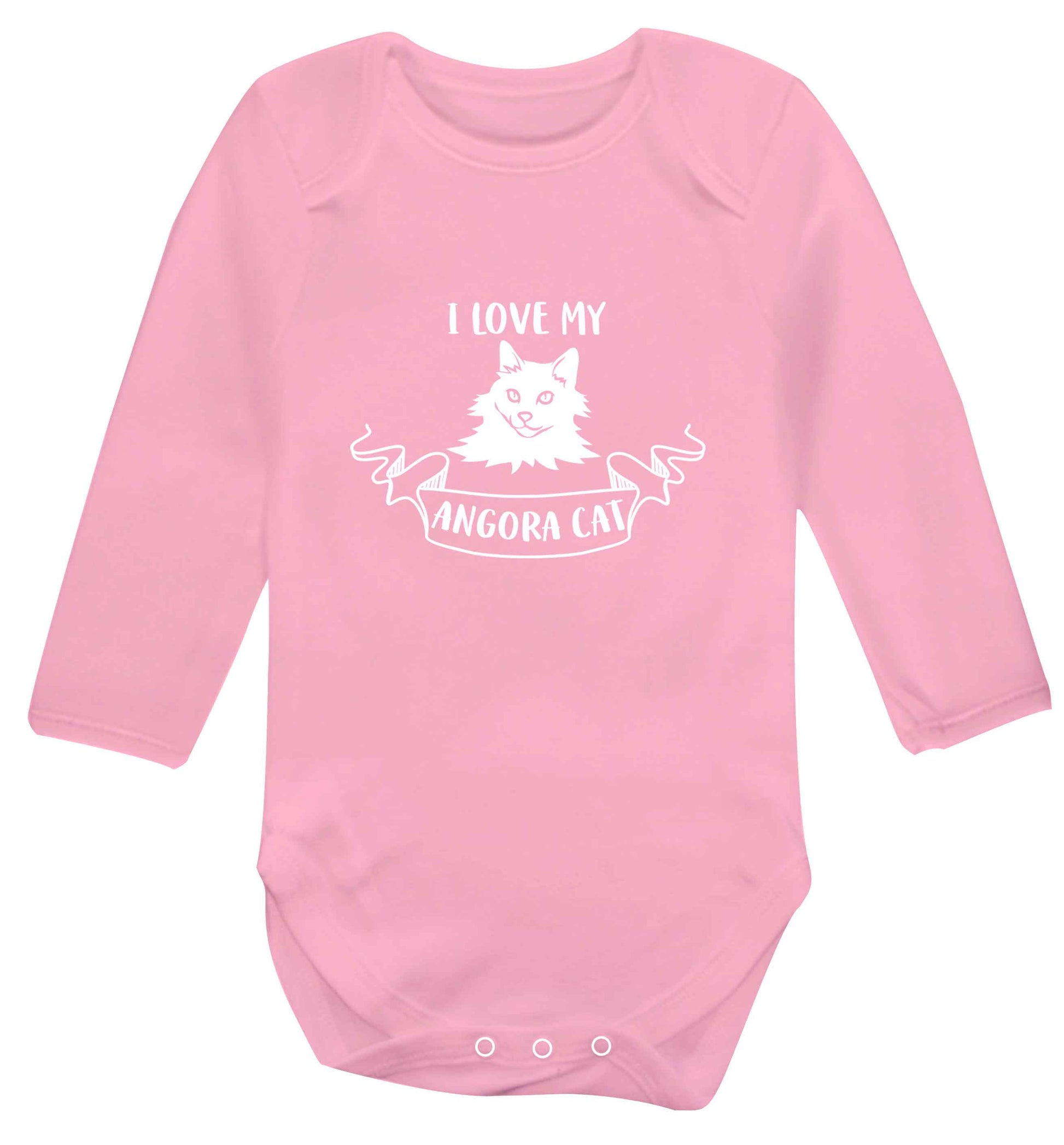 I love my angora cat baby vest long sleeved pale pink 6-12 months