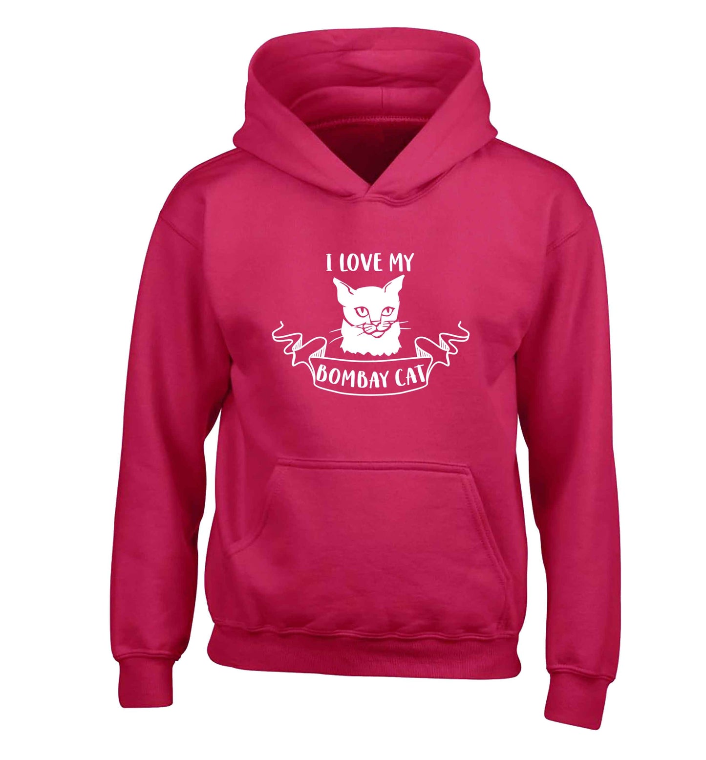 I love my bombay cat children's pink hoodie 12-13 Years