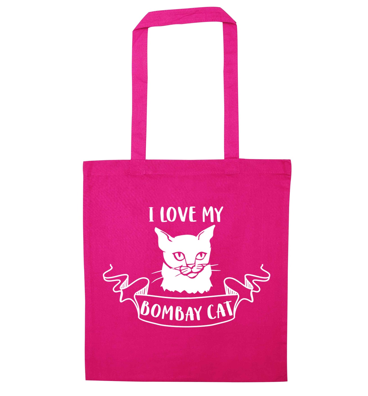 I love my bombay cat pink tote bag