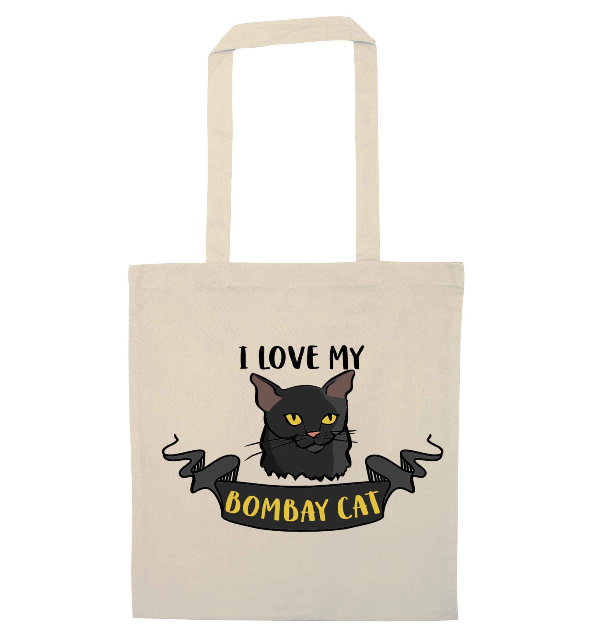 I love my bombay cat natural tote bag