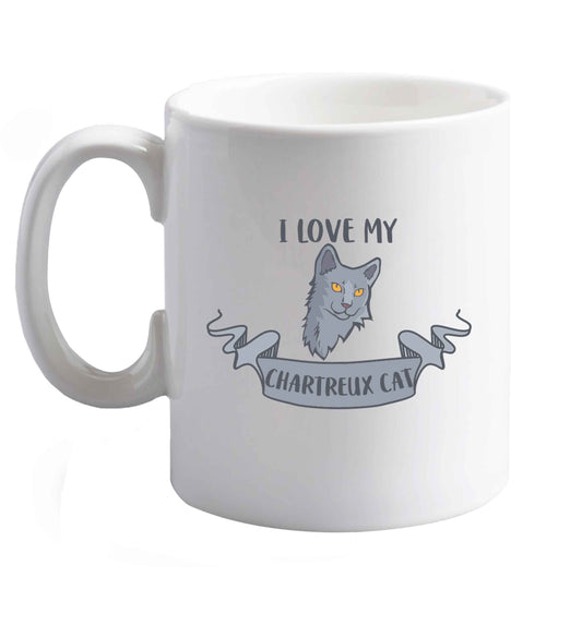 10 oz I love my chartreux cat ceramic mug right handed