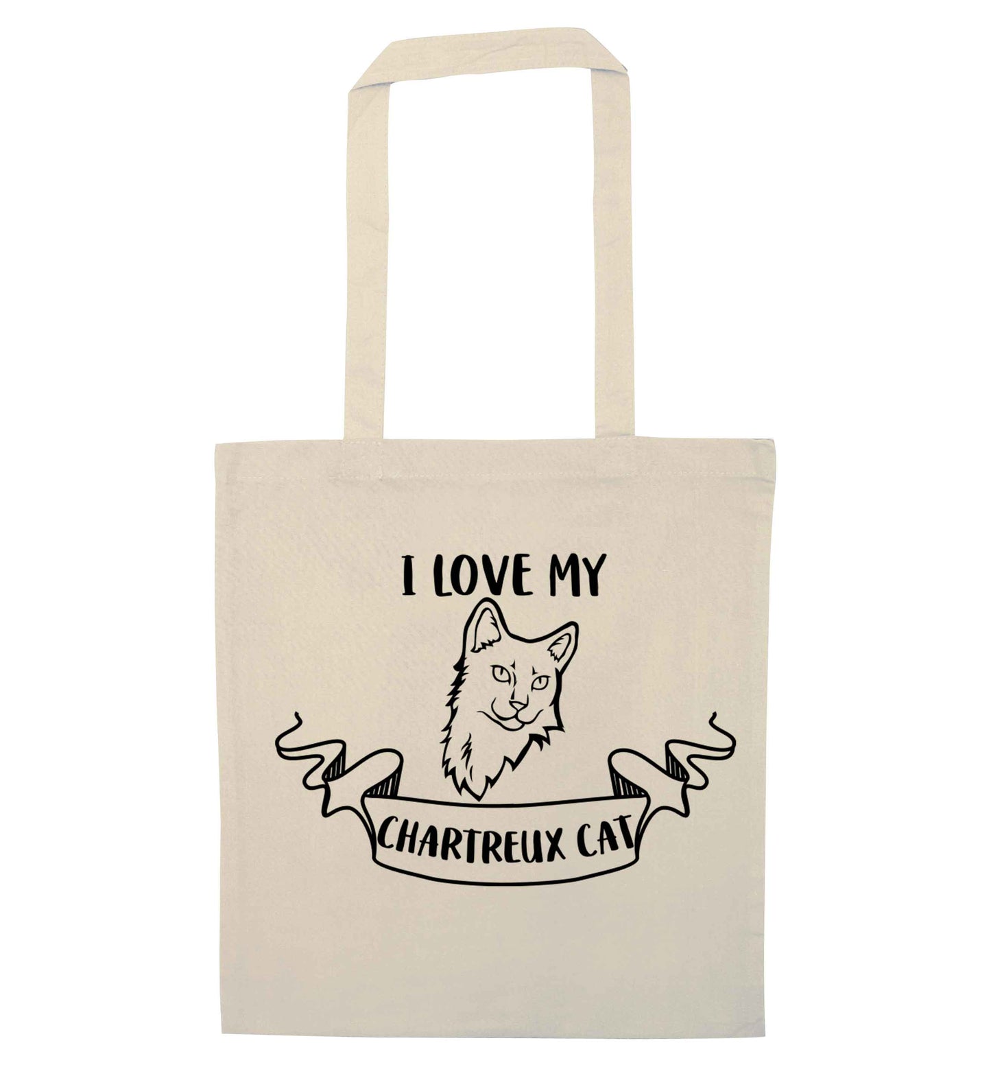 I love my chartreux cat natural tote bag