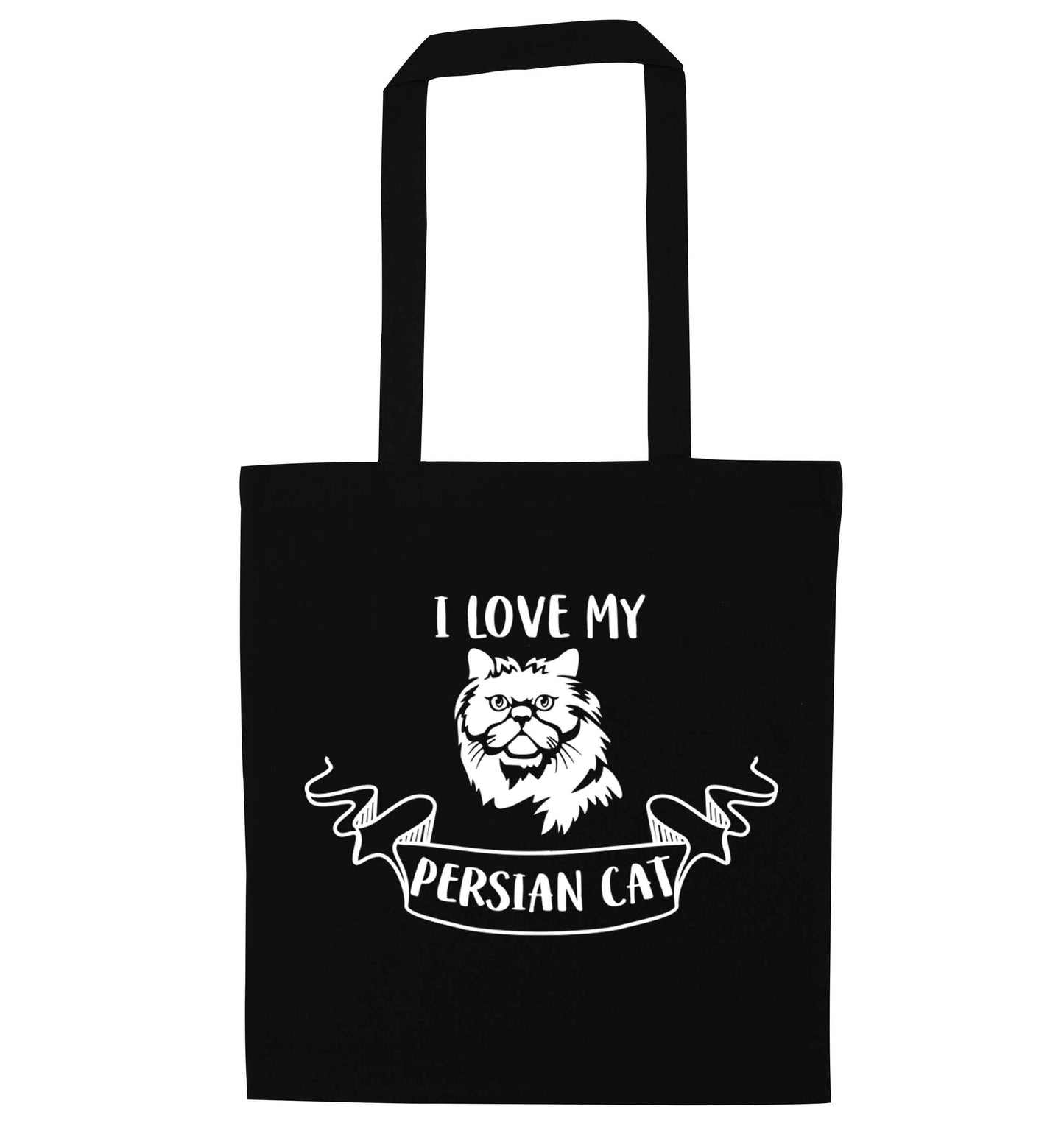 I love my persian cat black tote bag