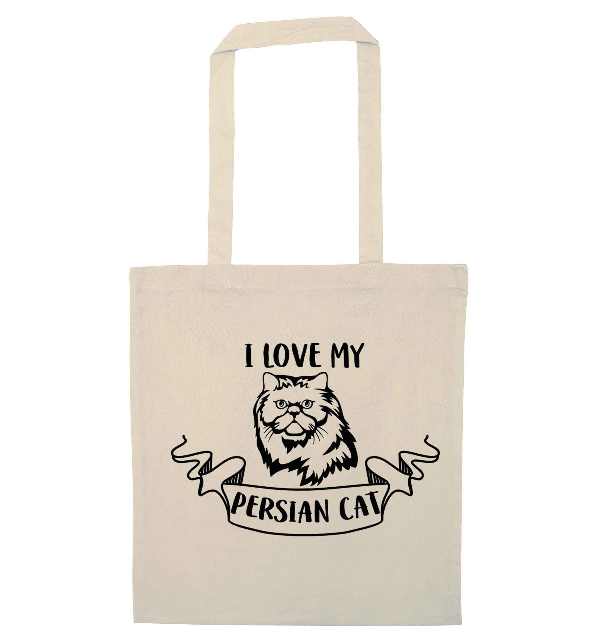 I love my persian cat natural tote bag