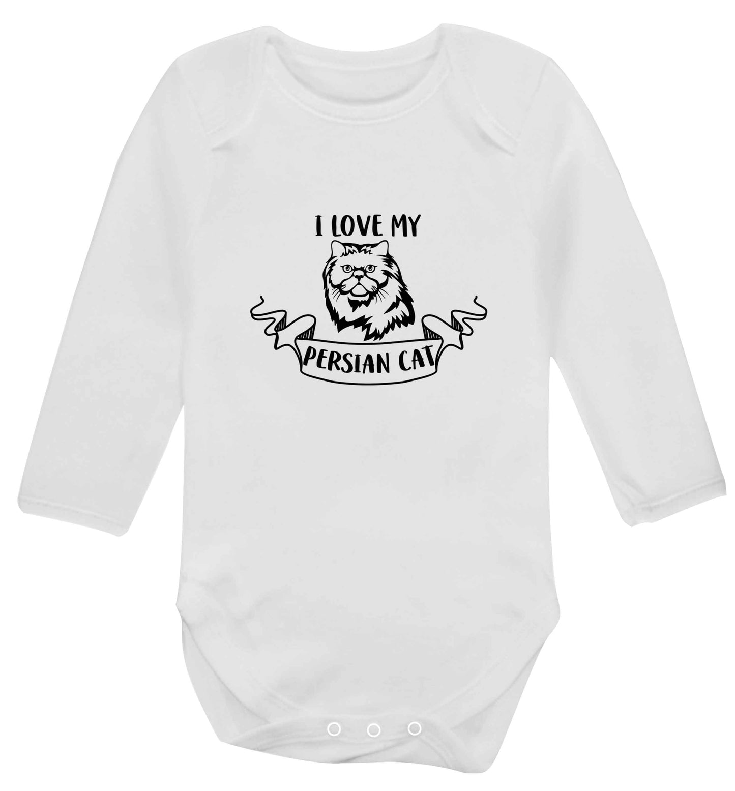 I love my persian cat baby vest long sleeved white 6-12 months