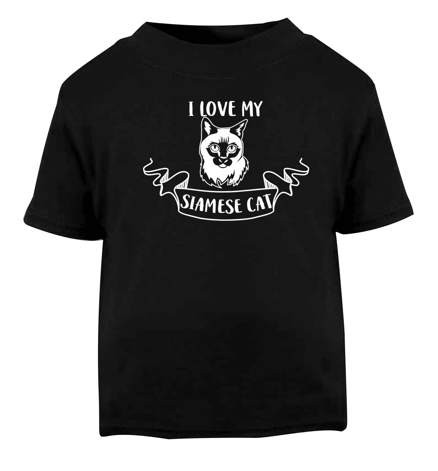 I love my siamese cat Black baby toddler Tshirt 2 years