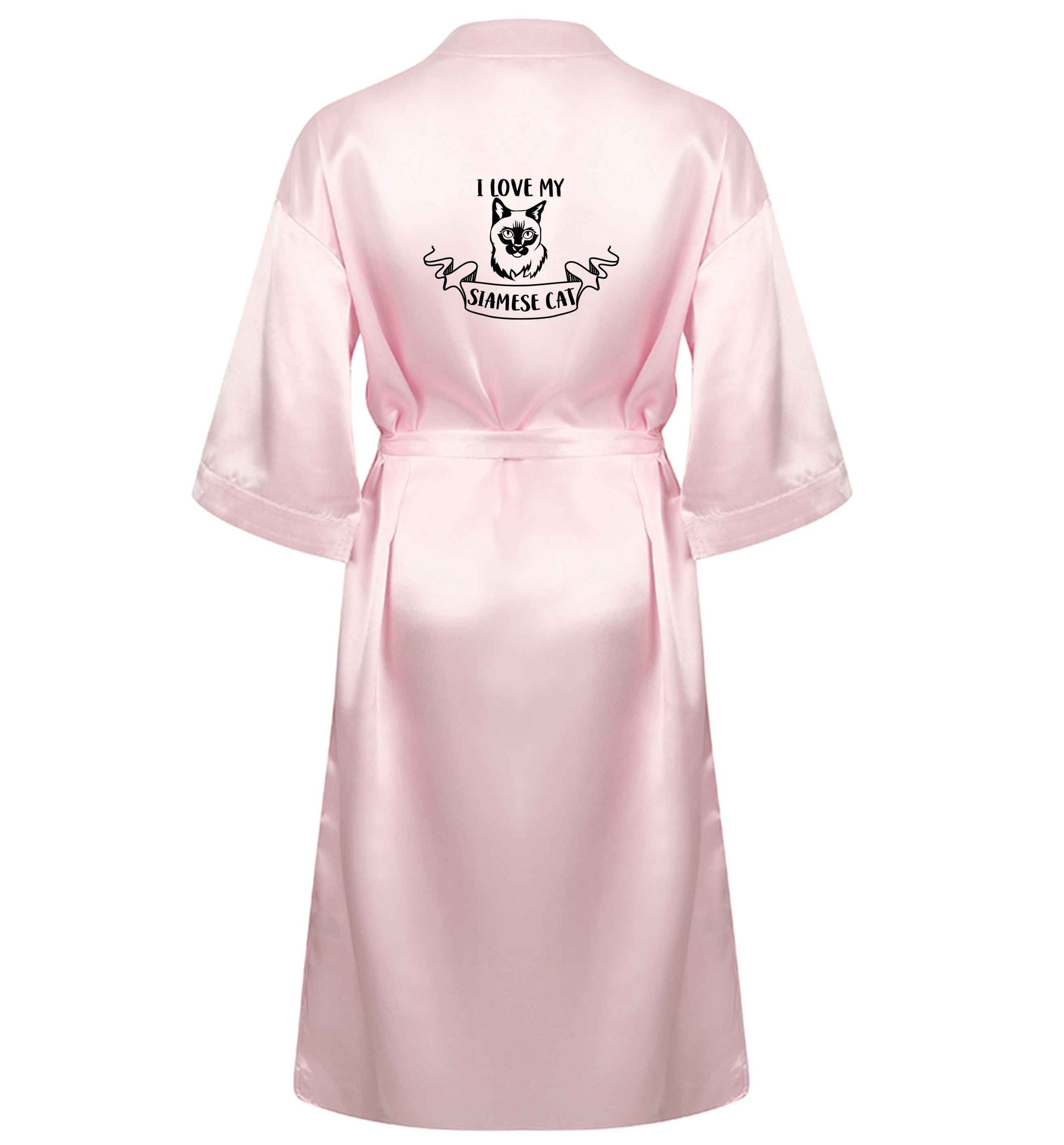 I love my siamese cat ladies white dressing gown size XS-2XL