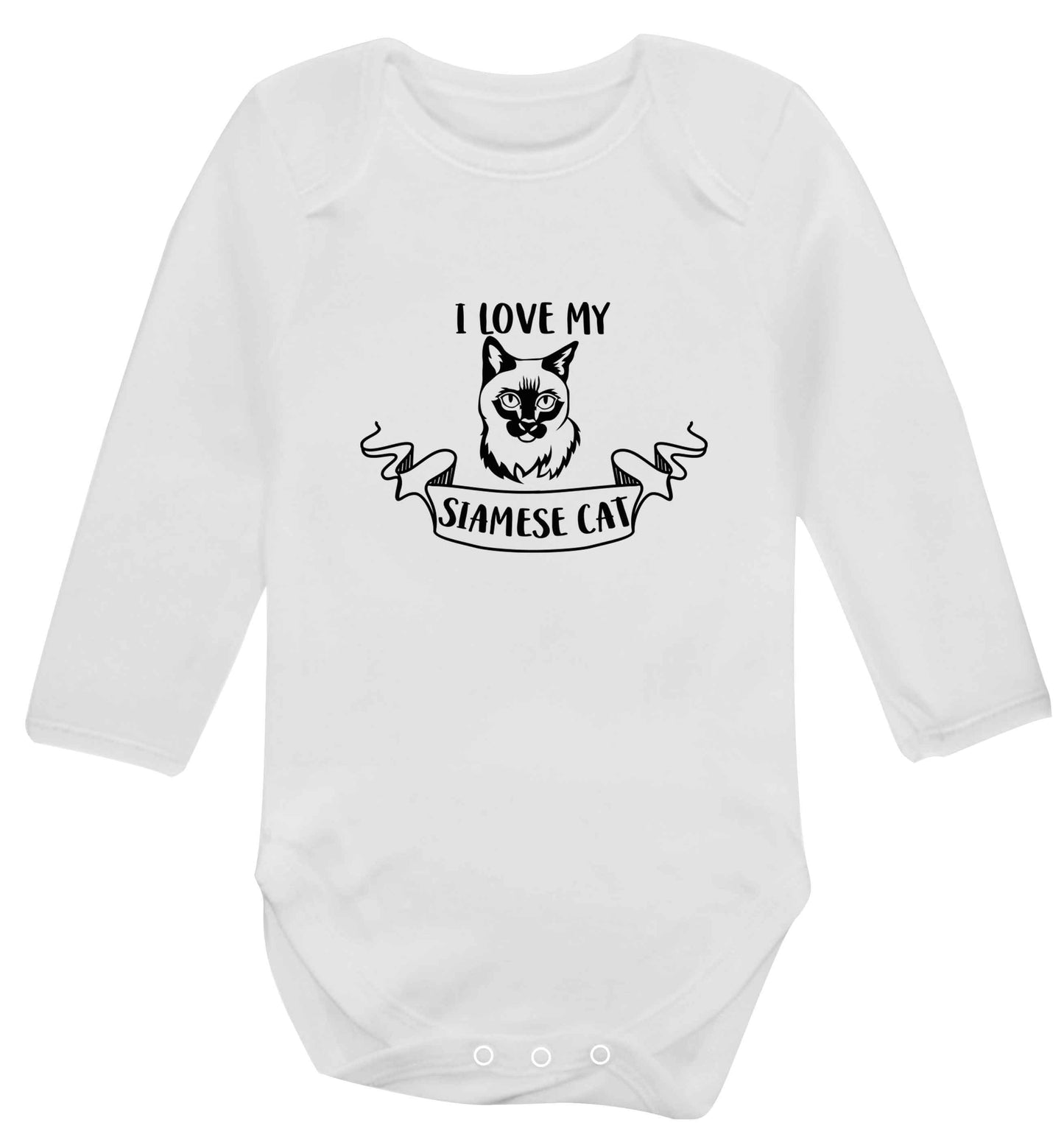I love my siamese cat baby vest long sleeved white 6-12 months