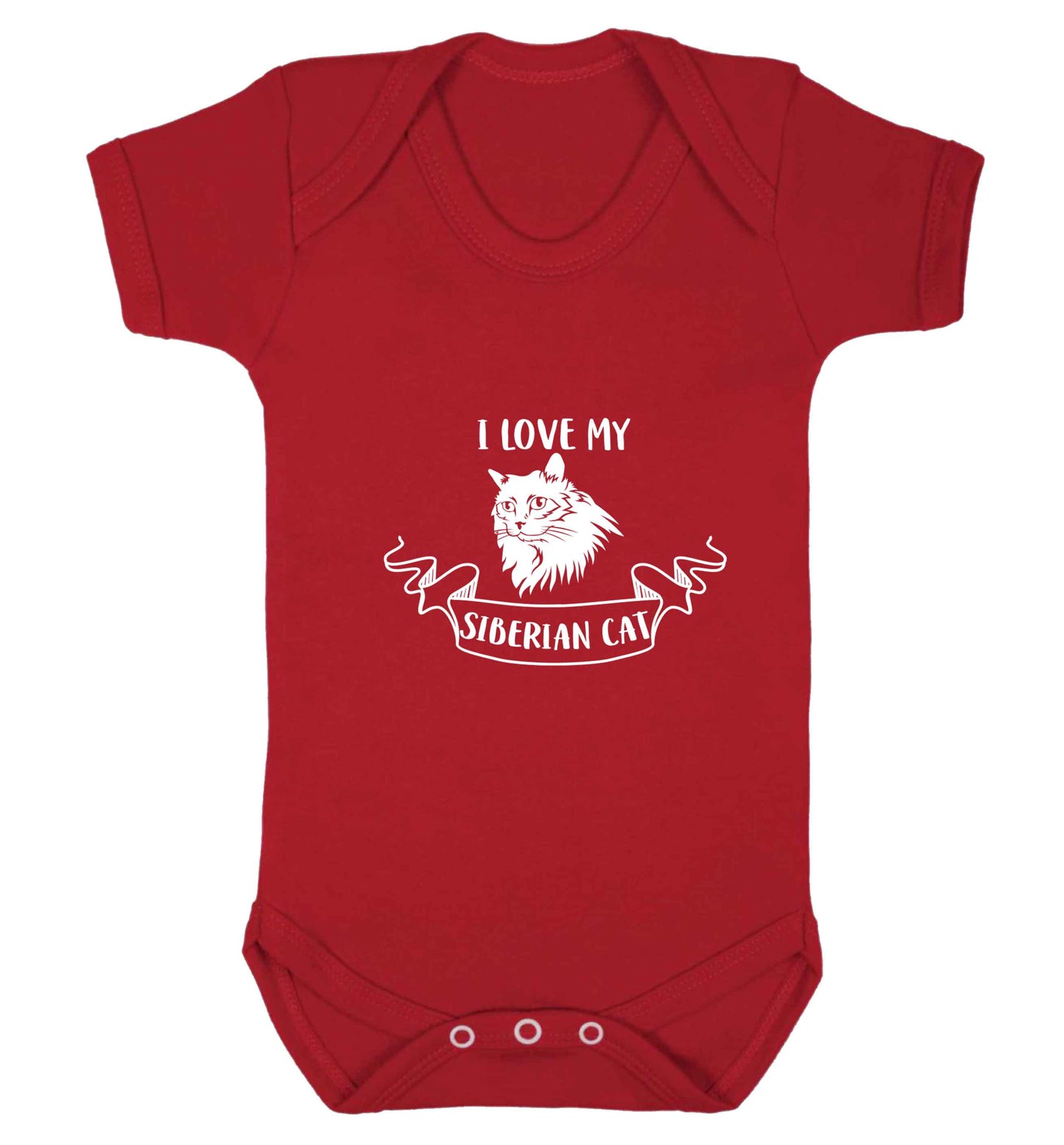 I love my siberian cat baby vest red 18-24 months