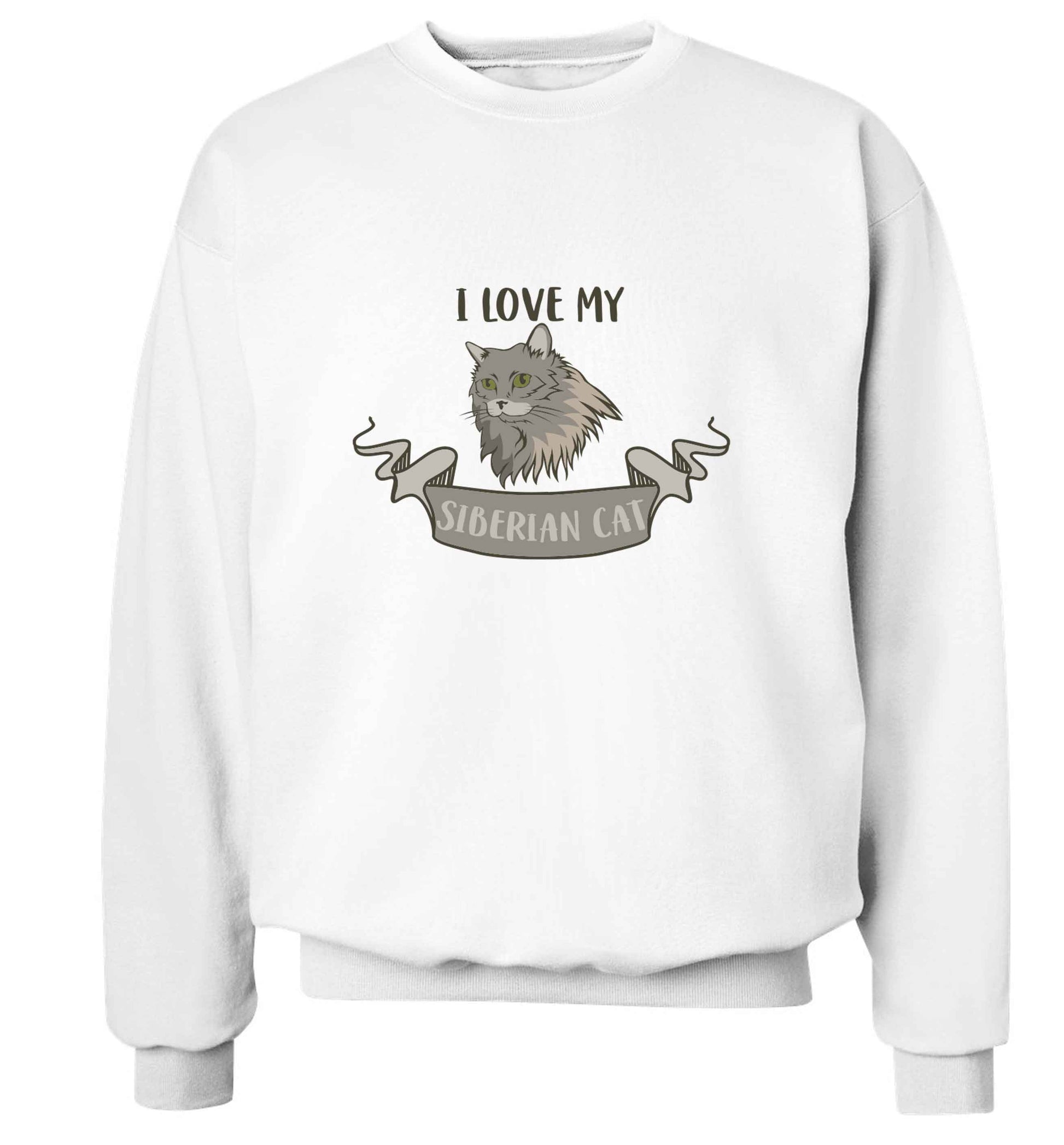 I love my siberian cat adult's unisex white sweater 2XL