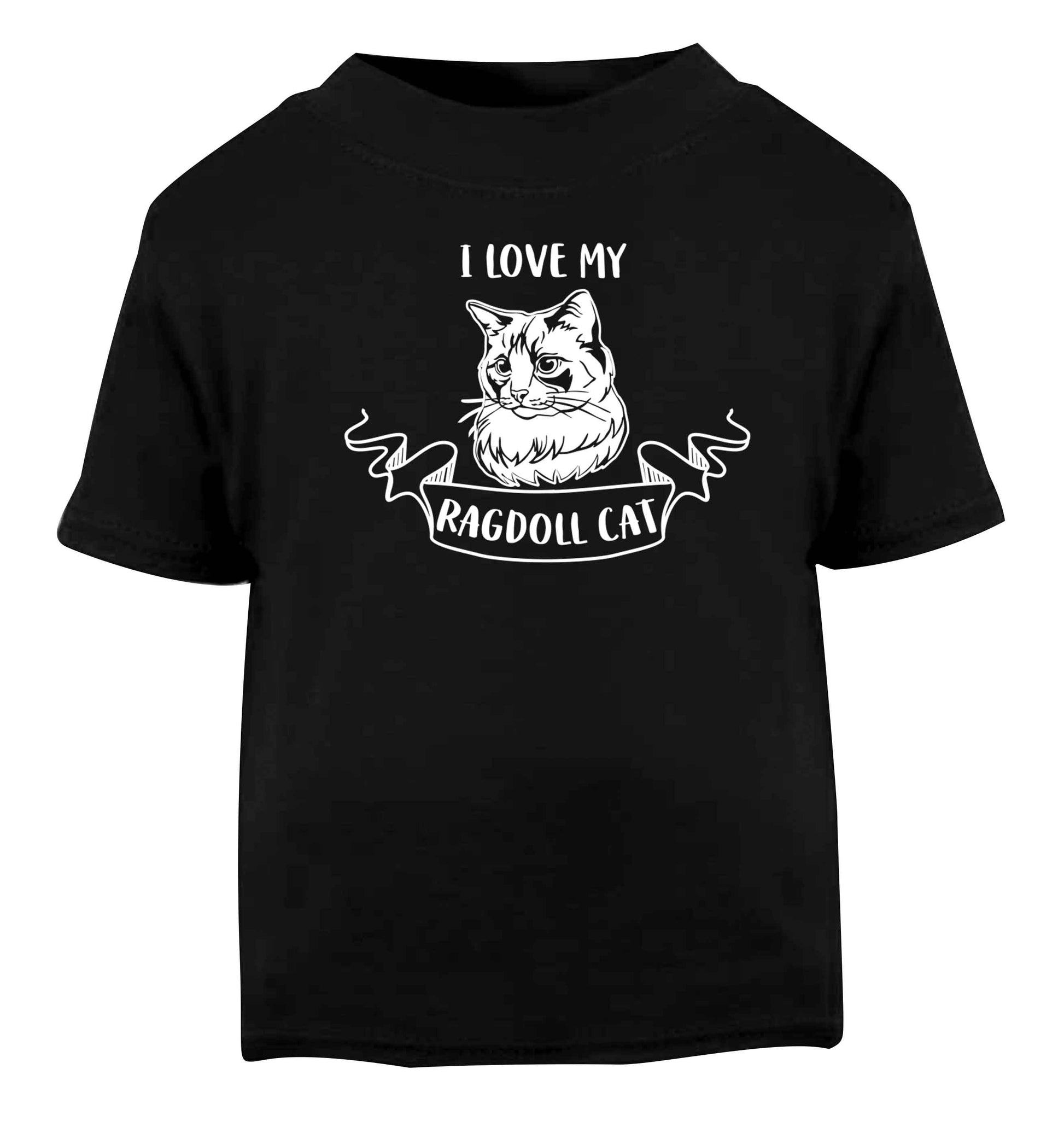 I love my ragdoll cat Black baby toddler Tshirt 2 years