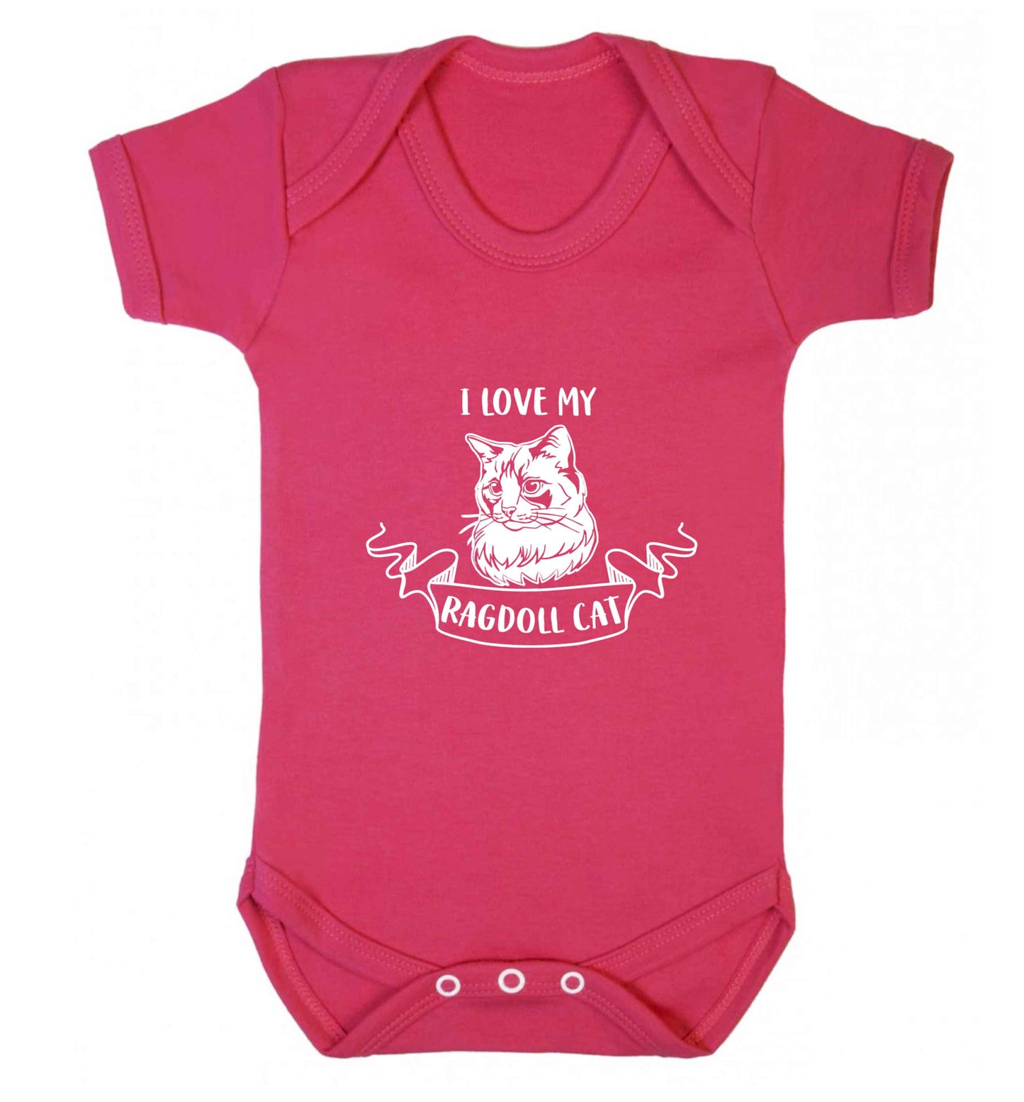I love my ragdoll cat baby vest dark pink 18-24 months