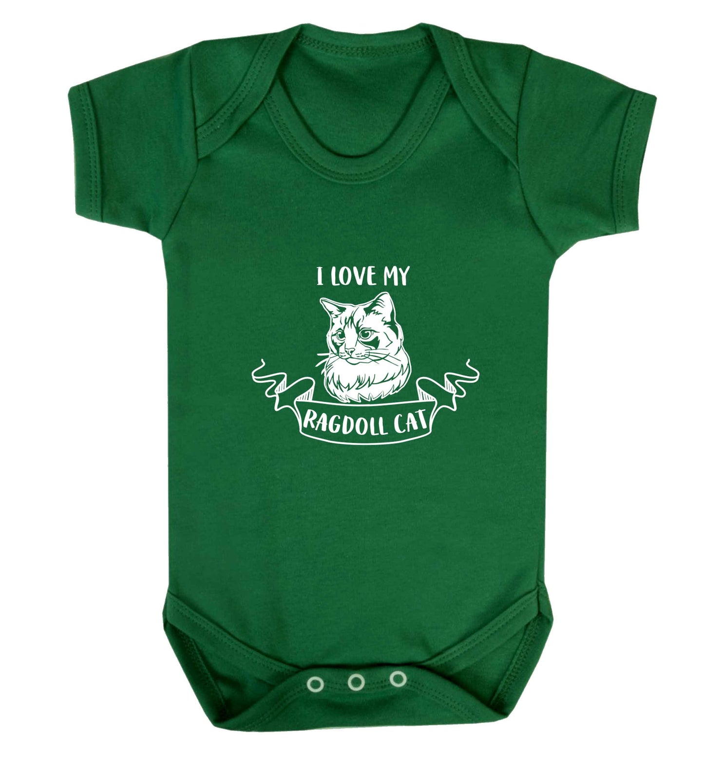 I love my ragdoll cat baby vest green 18-24 months