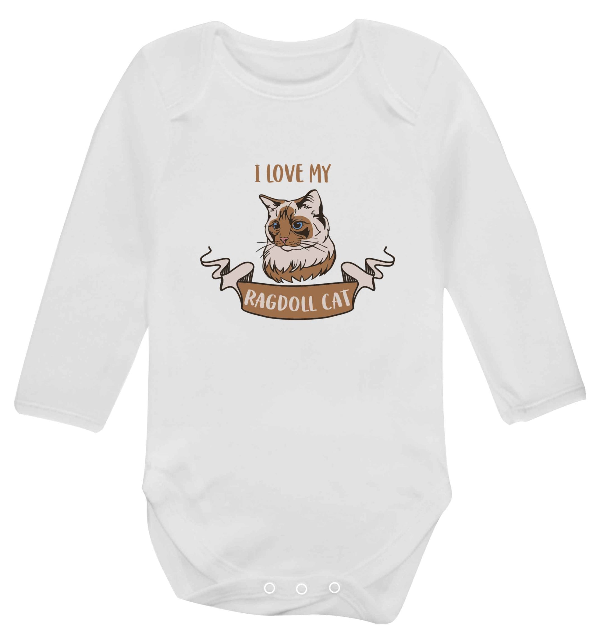 I love my ragdoll cat baby vest long sleeved white 6-12 months