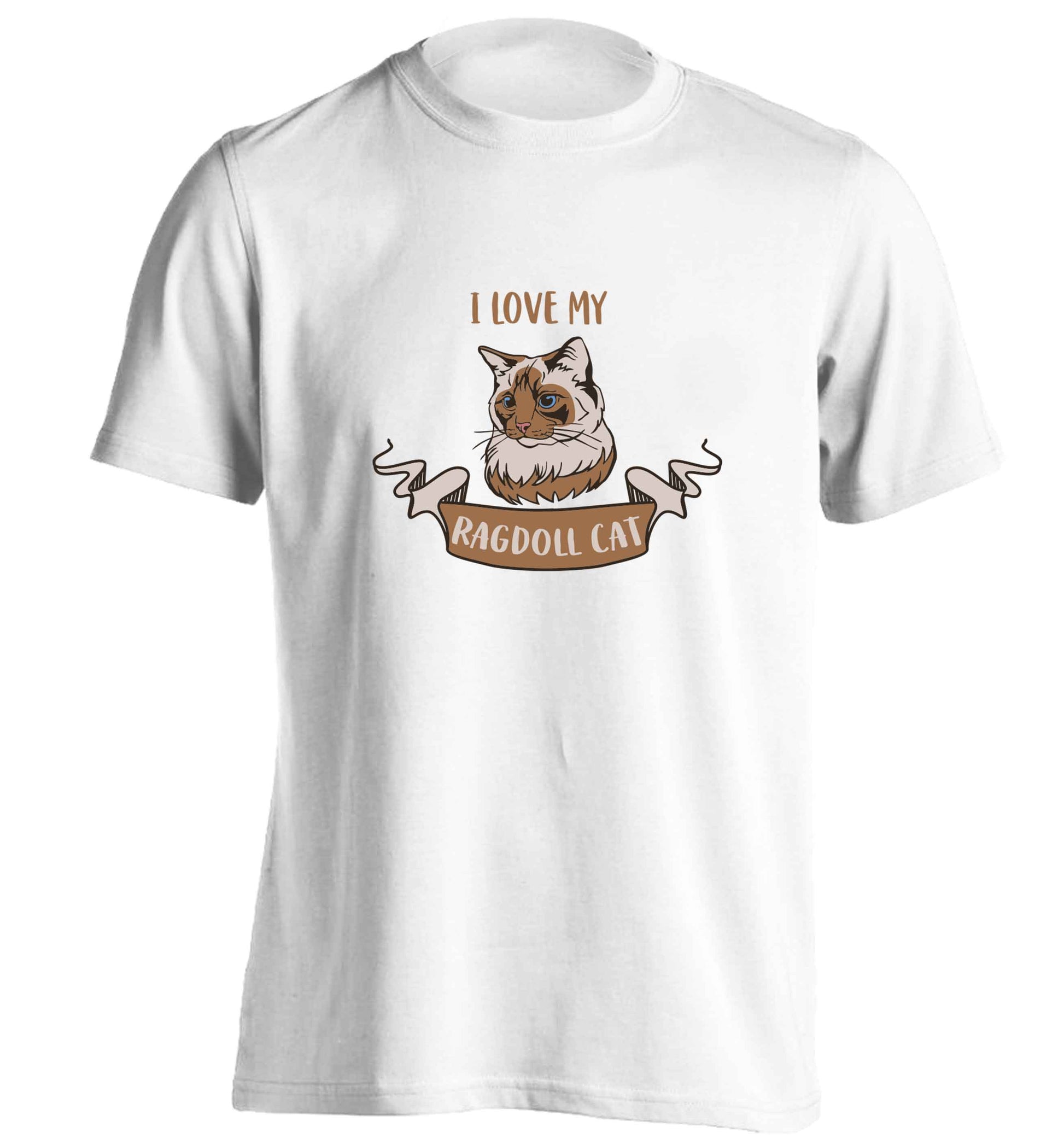 I love my ragdoll cat adults unisex white Tshirt 2XL