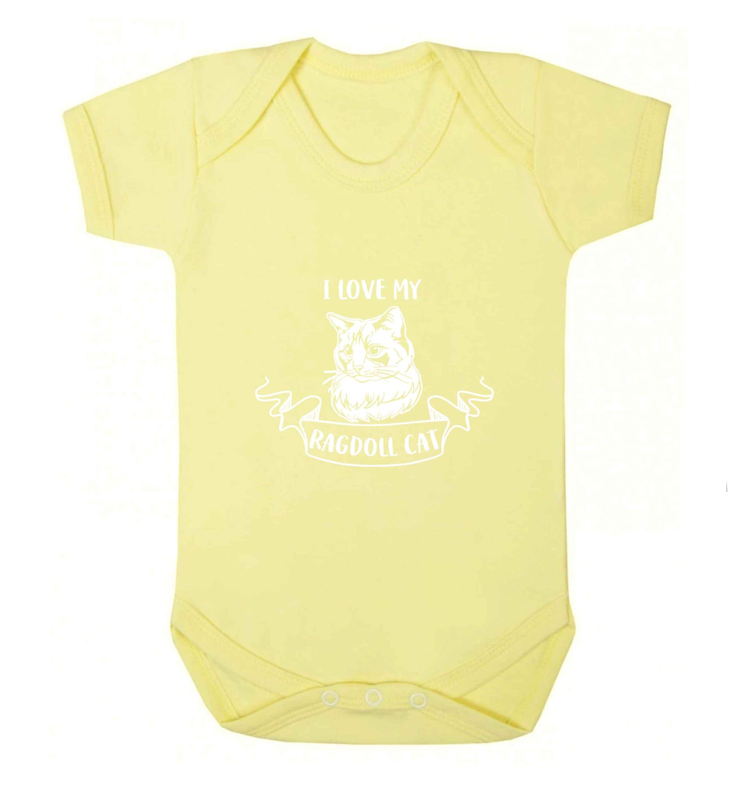 I love my ragdoll cat baby vest pale yellow 18-24 months