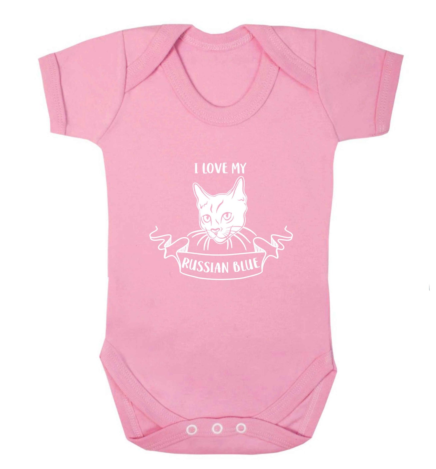 I love my russian blue baby vest pale pink 18-24 months