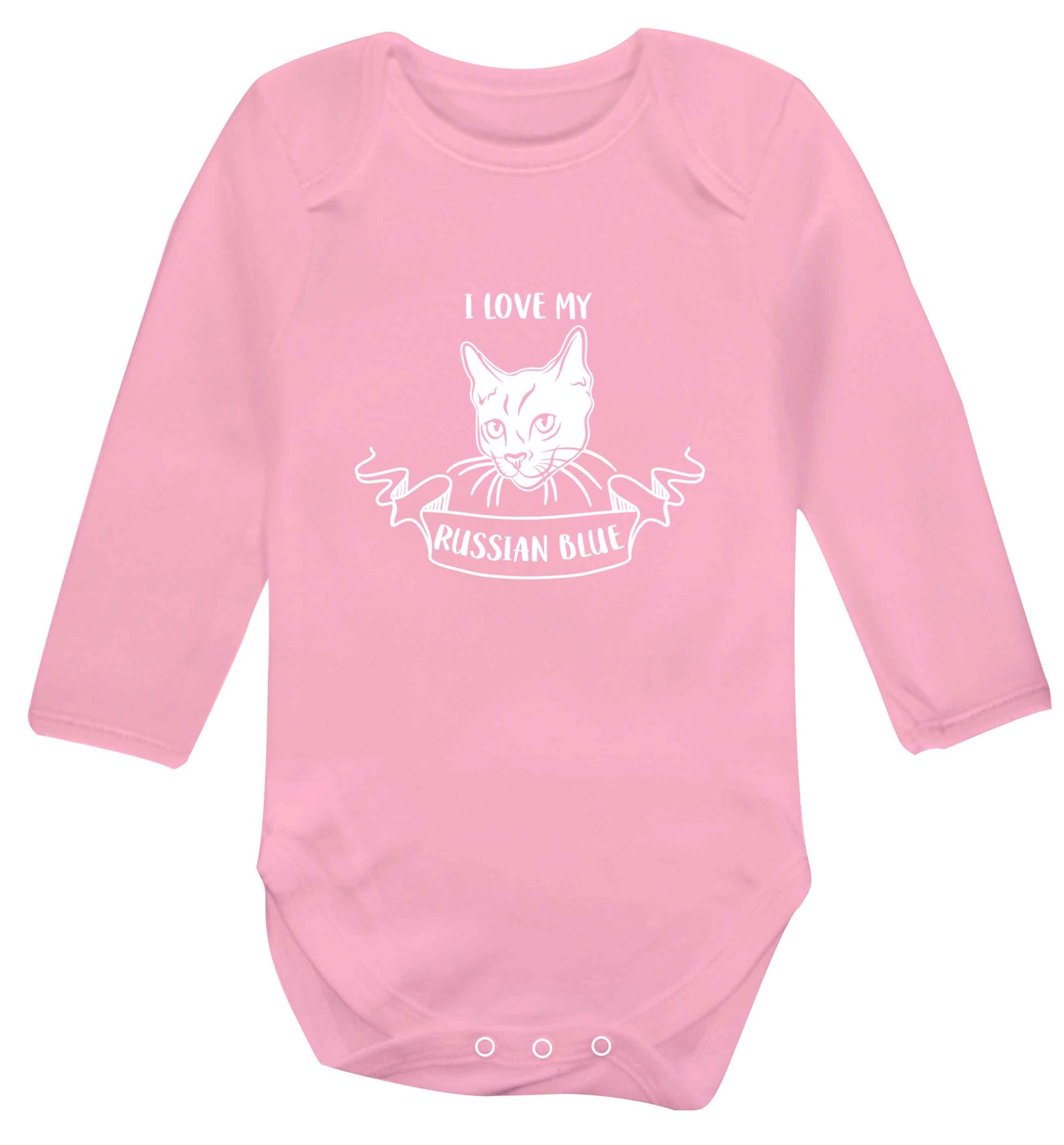 I love my russian blue baby vest long sleeved pale pink 6-12 months