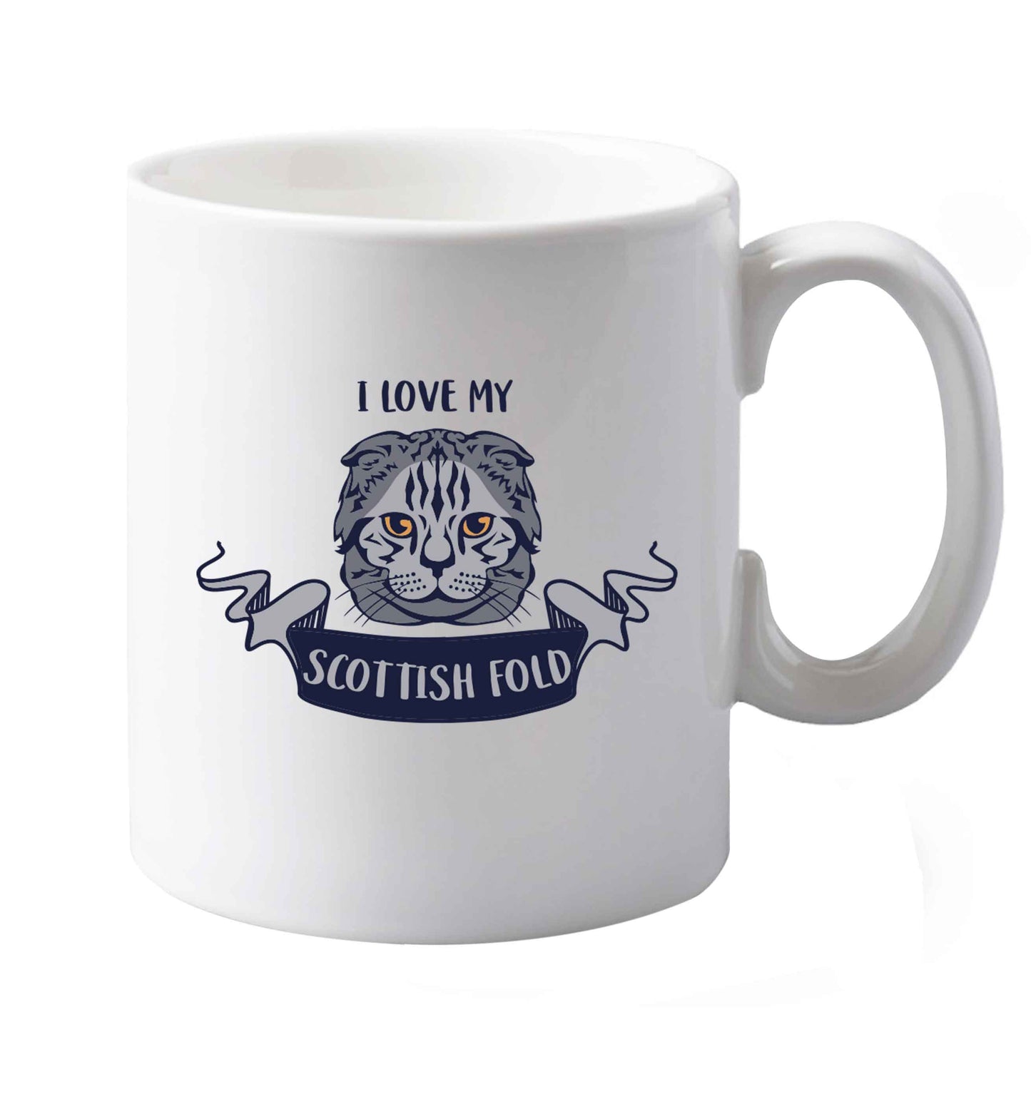 10 oz I love my scottish fold cat ceramic mug both sides