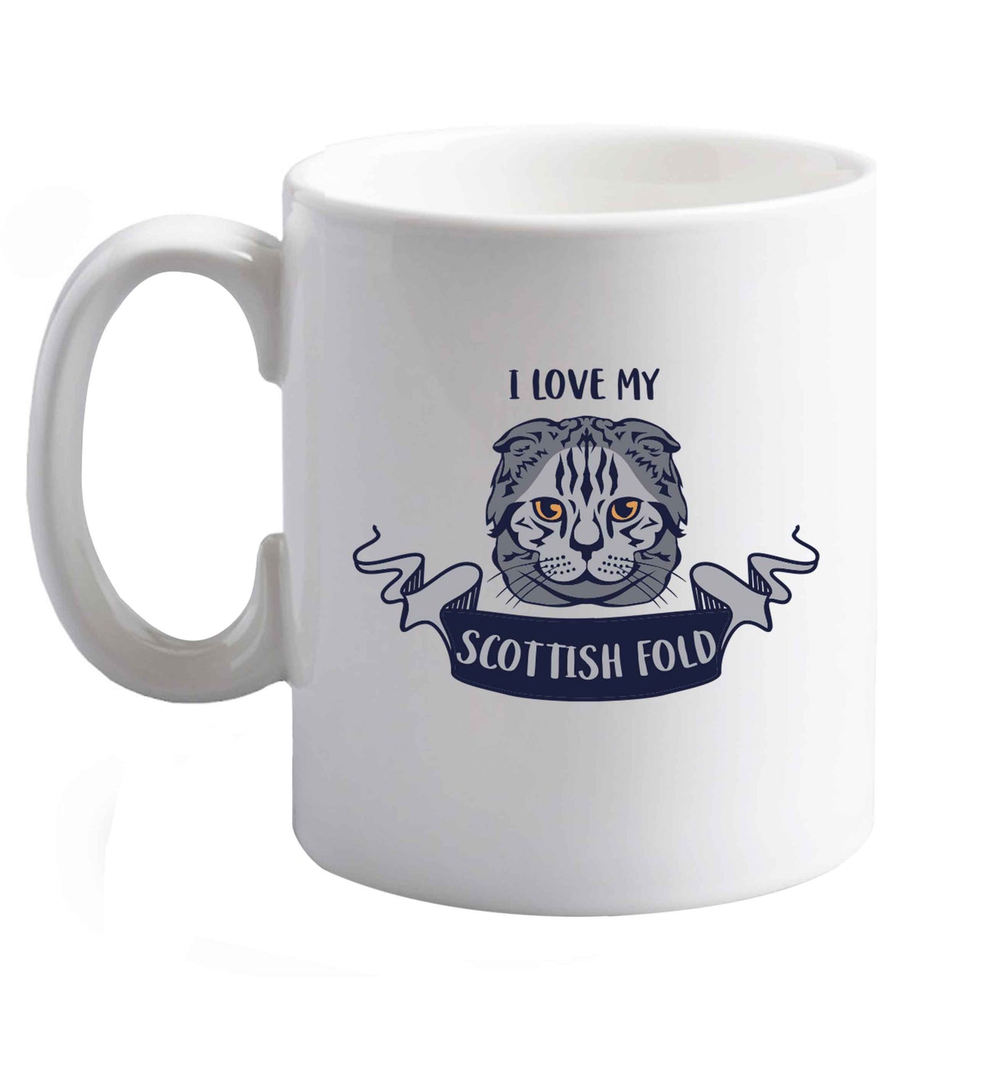 10 oz I love my scottish fold cat ceramic mug right handed