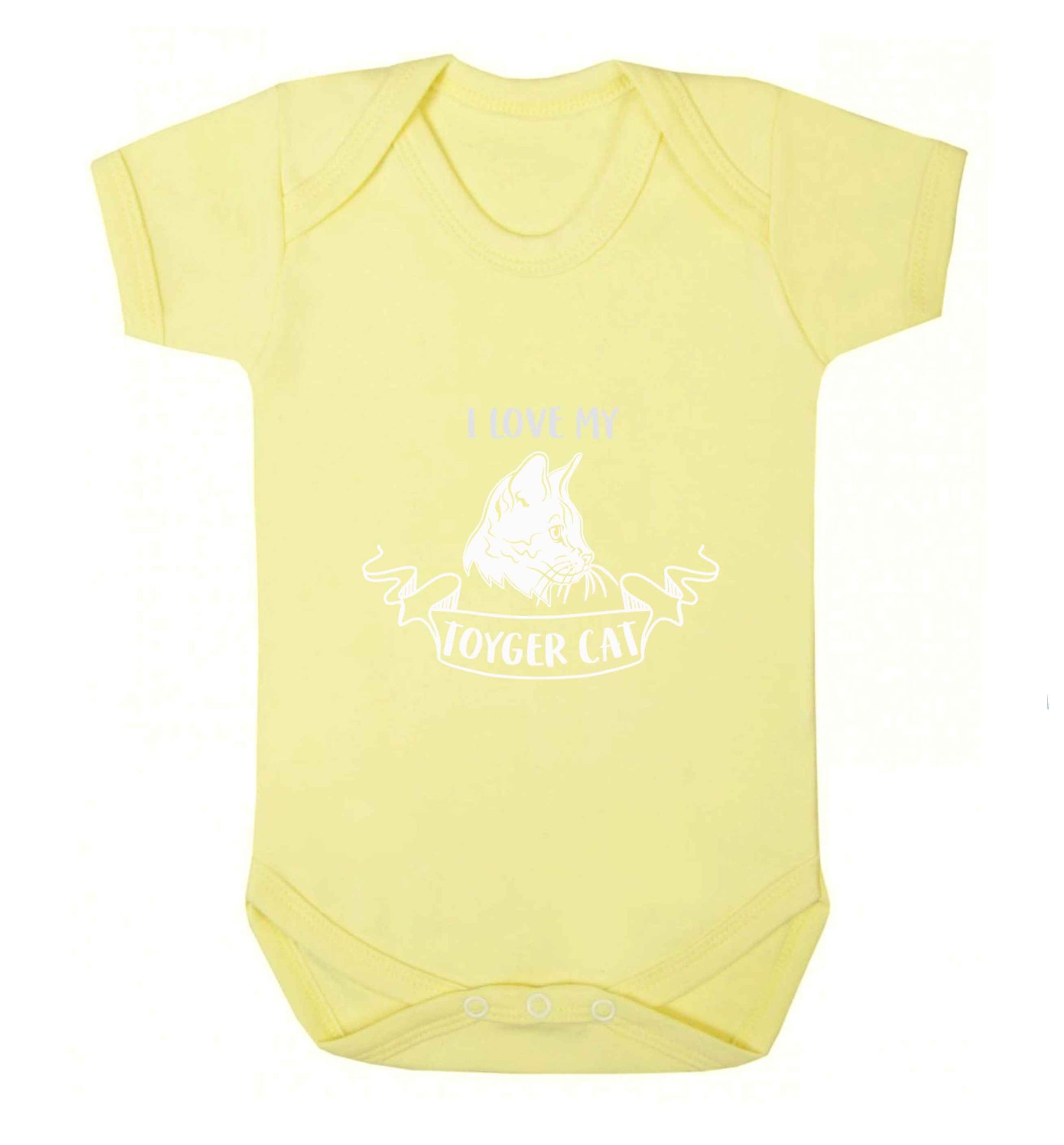I love my toyger cat baby vest pale yellow 18-24 months