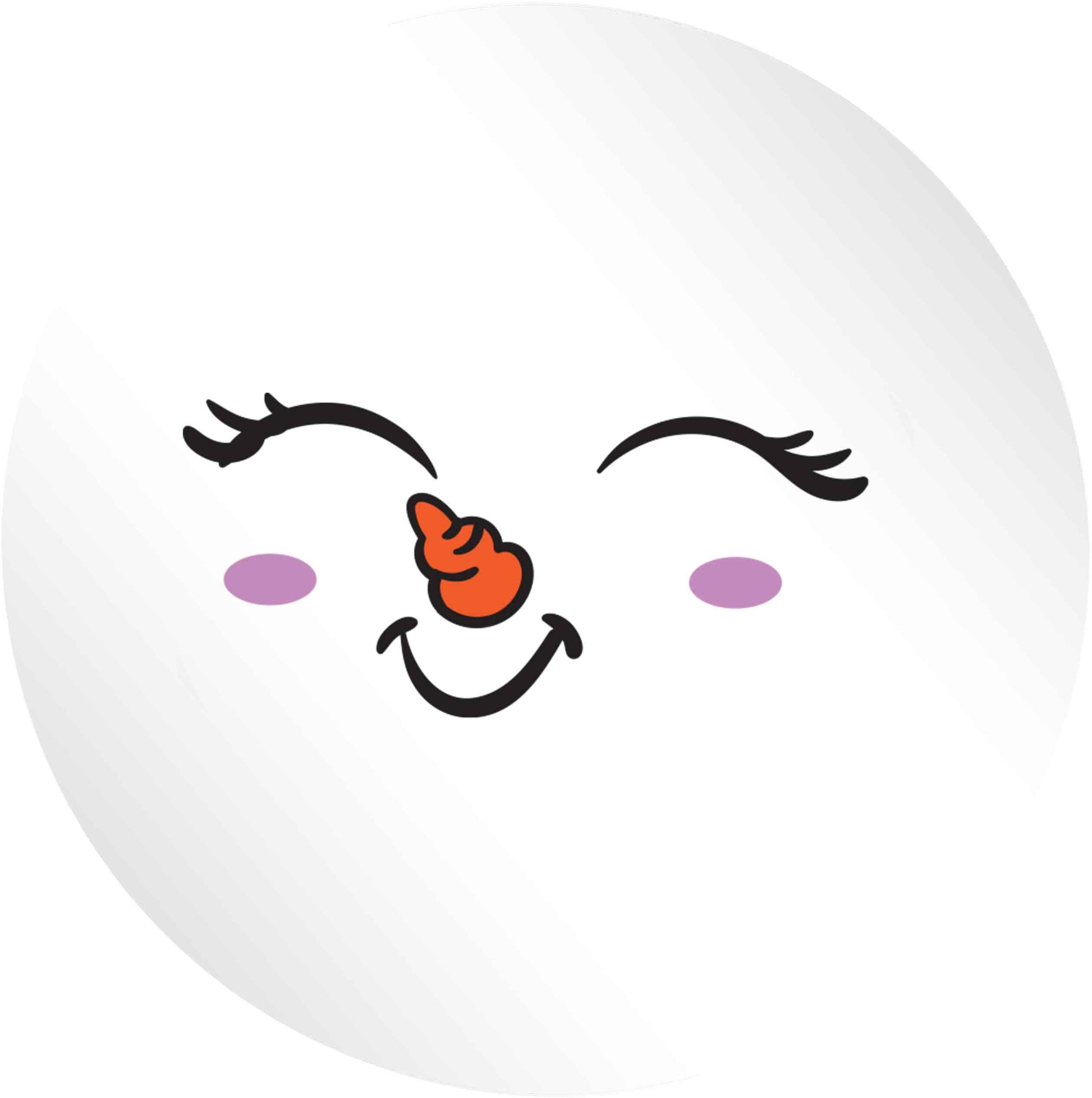 Cute snowman face 24 @ 45mm matt circle stickers
