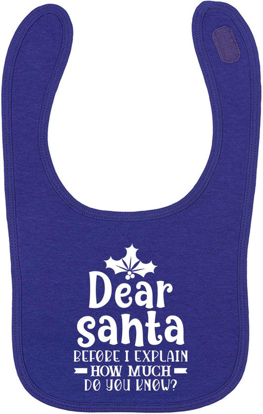 Santa before I explain how much do you know? | baby bib