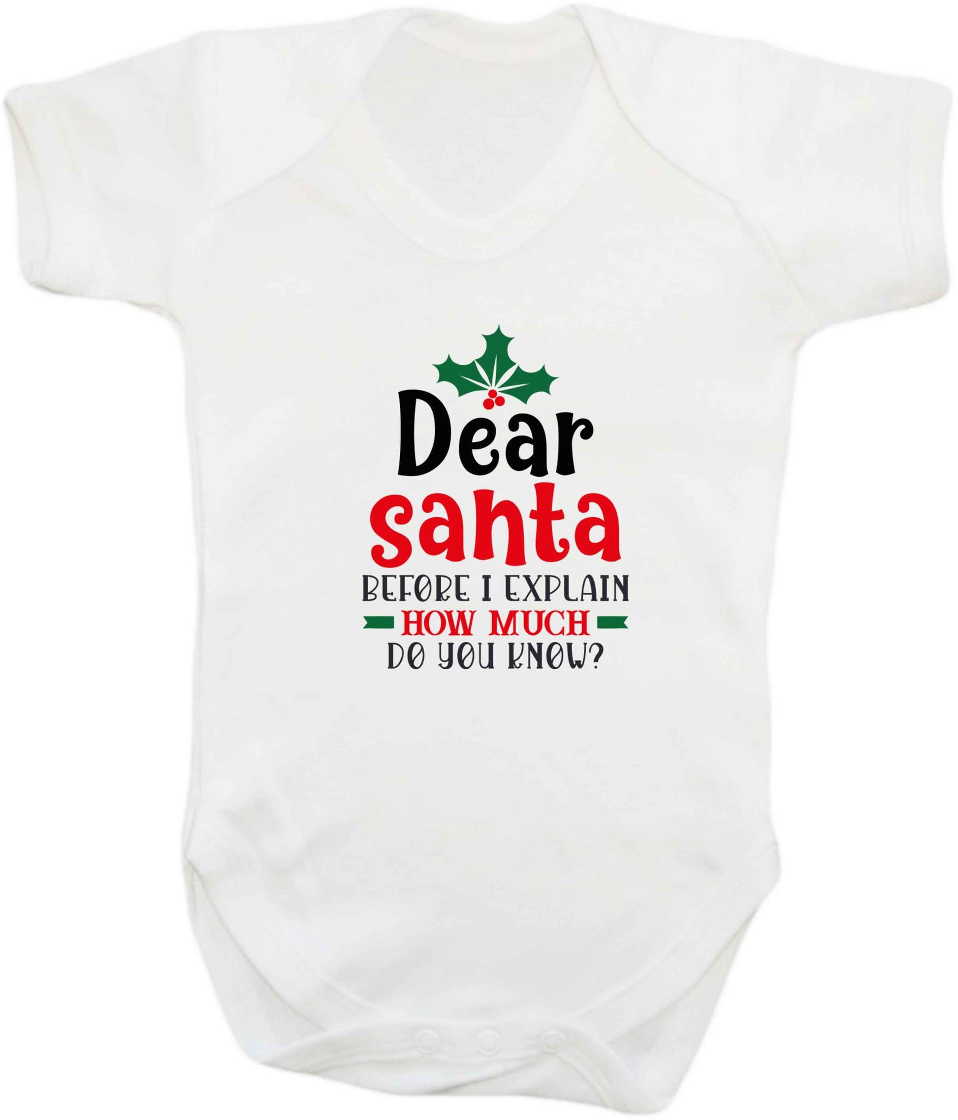 Santa before I explain how much do you know? baby vest white 18-24 months