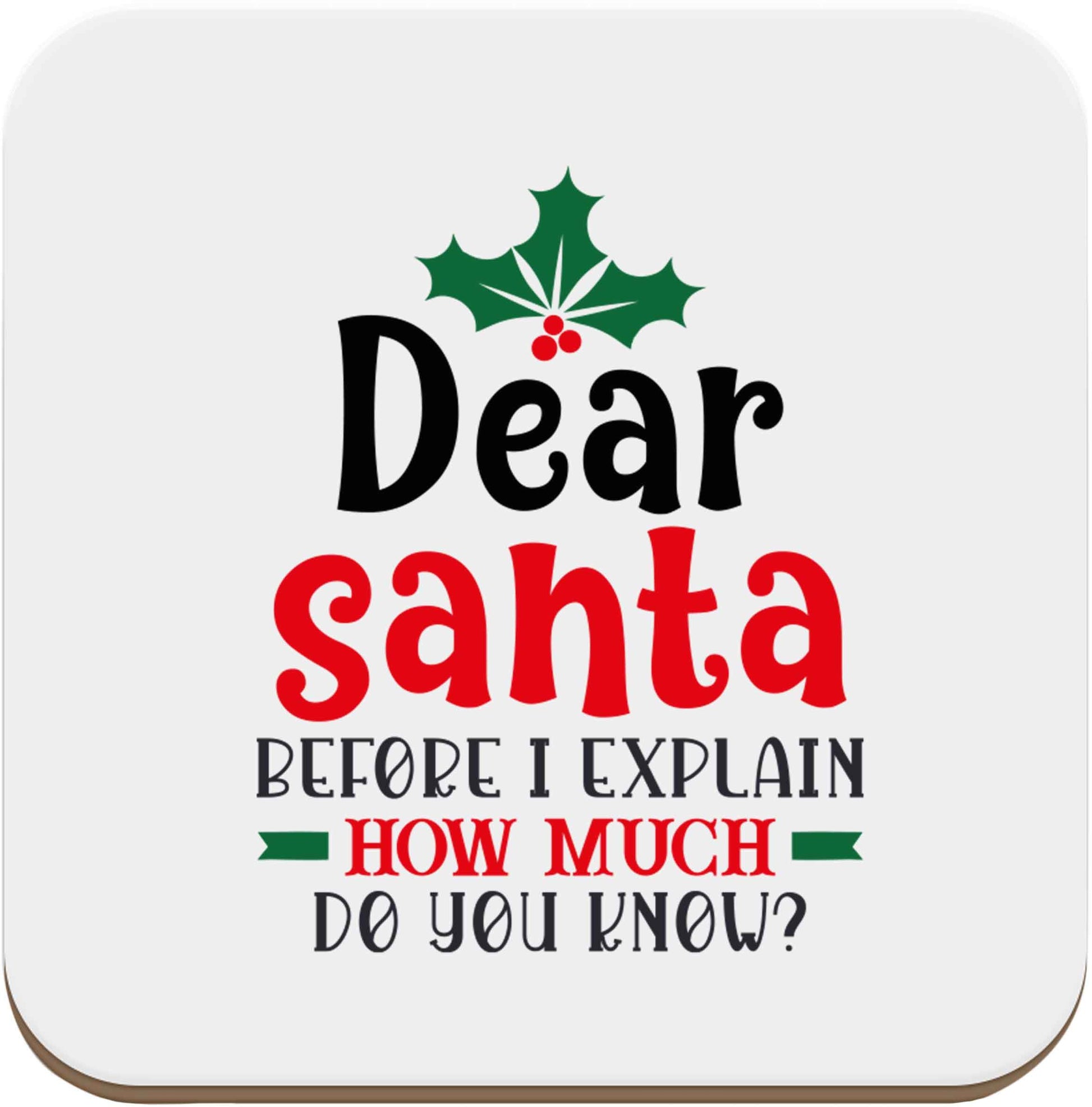 Santa before I explain how much do you know? set of four coasters
