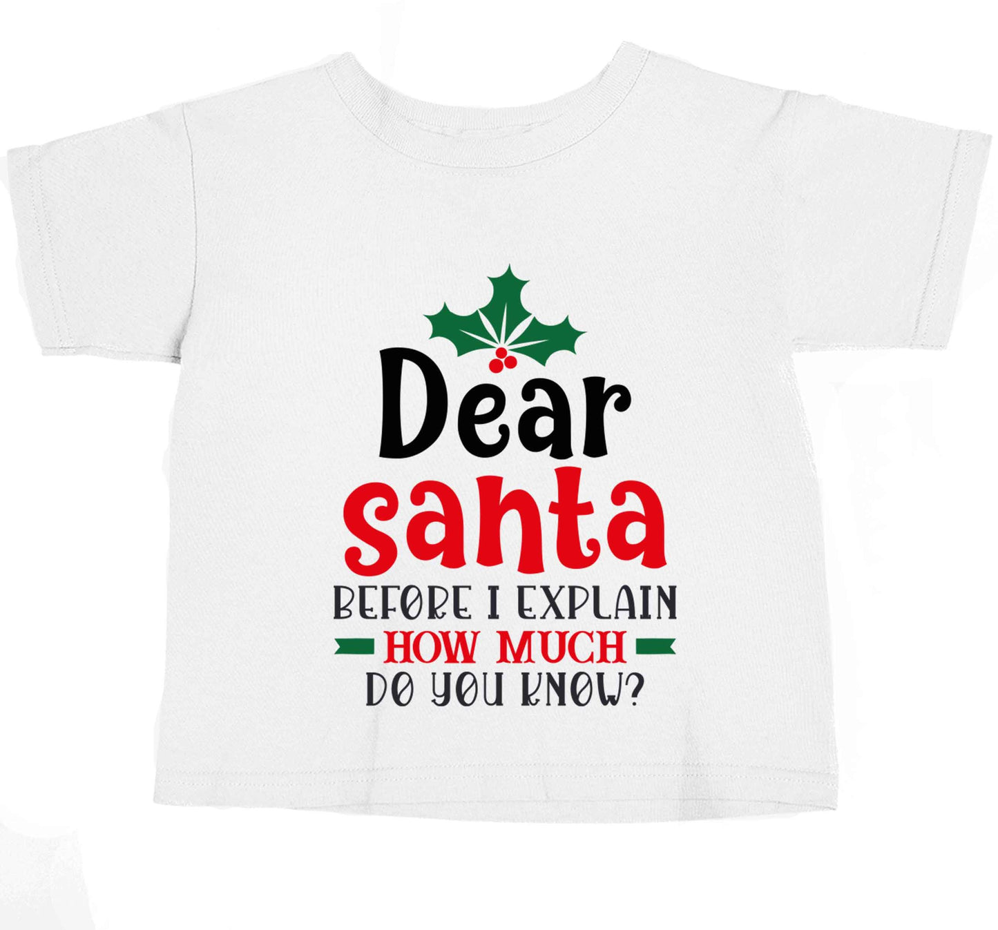 Santa before I explain how much do you know? baby toddler Tshirt 2 Years