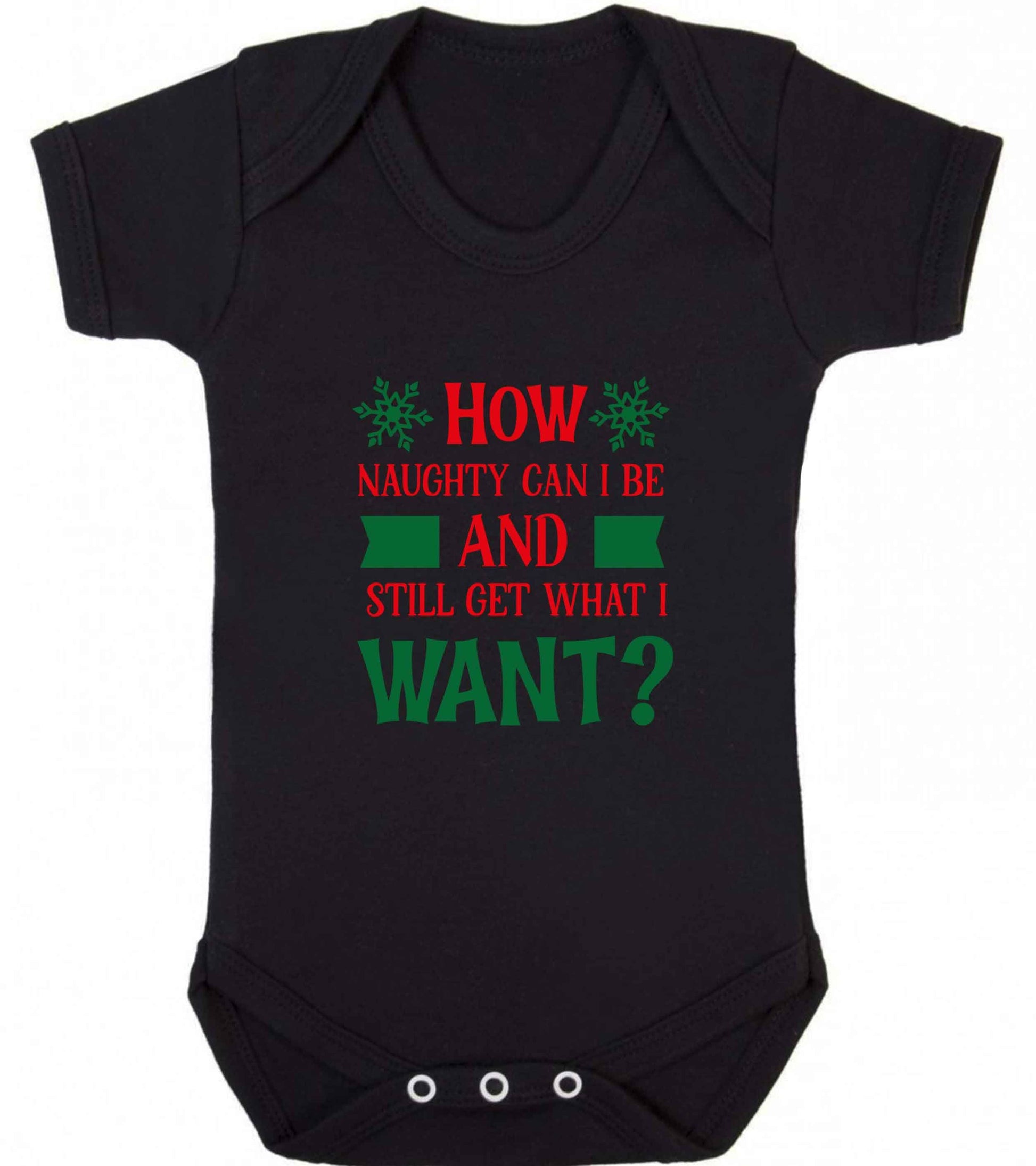 How naughty can I be and still get what I want? baby vest black 18-24 months