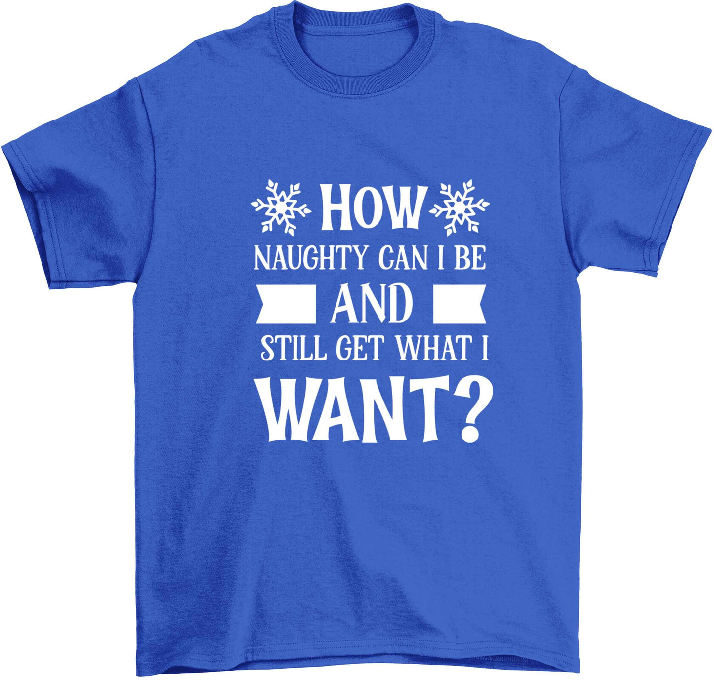 How naughty can I be and still get what I want? Children's blue Tshirt 12-13 Years