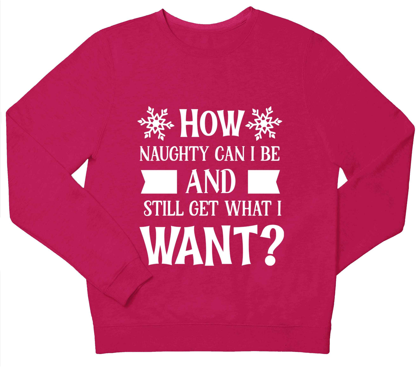 How naughty can I be and still get what I want? children's pink sweater 12-13 Years
