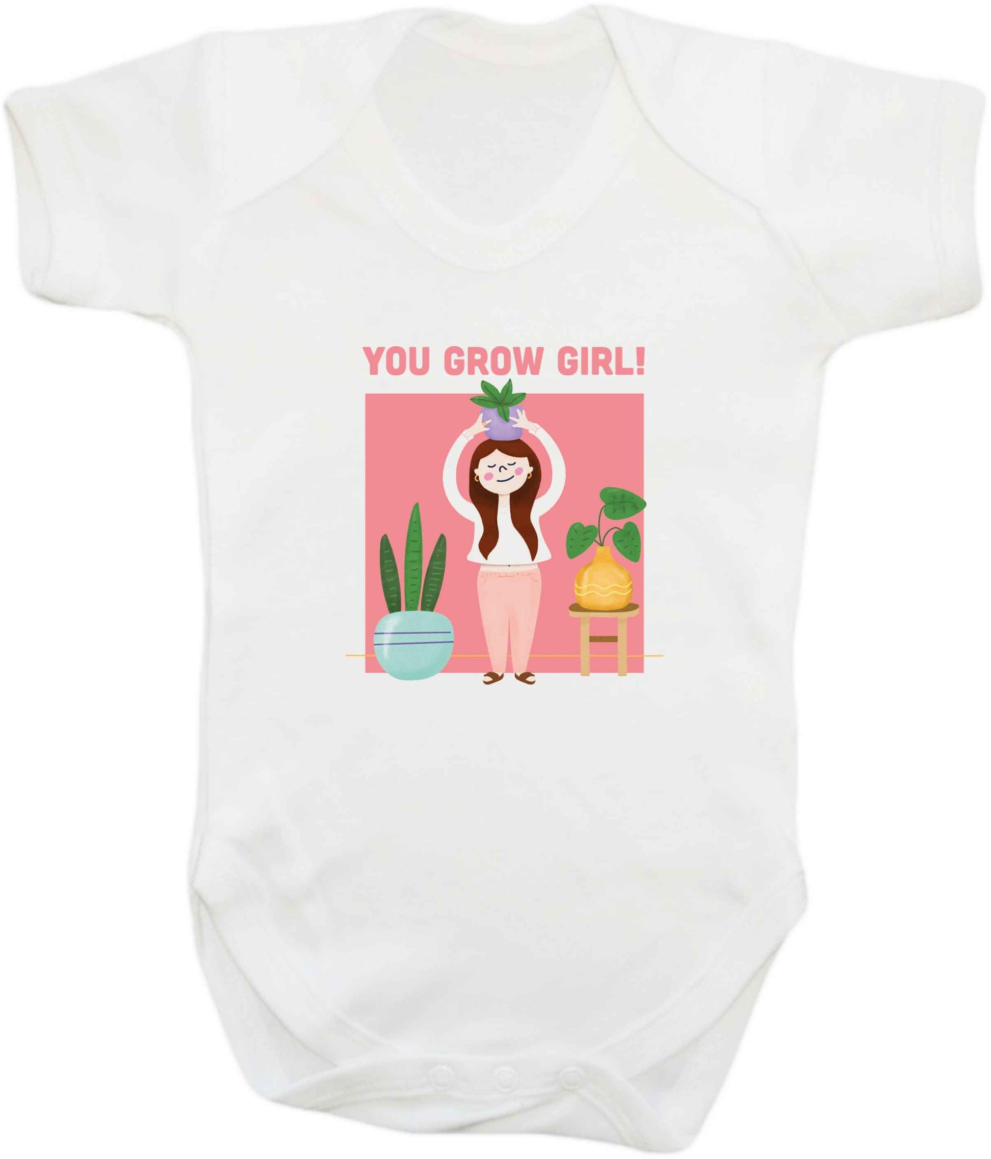 You grow girl baby vest white 18-24 months