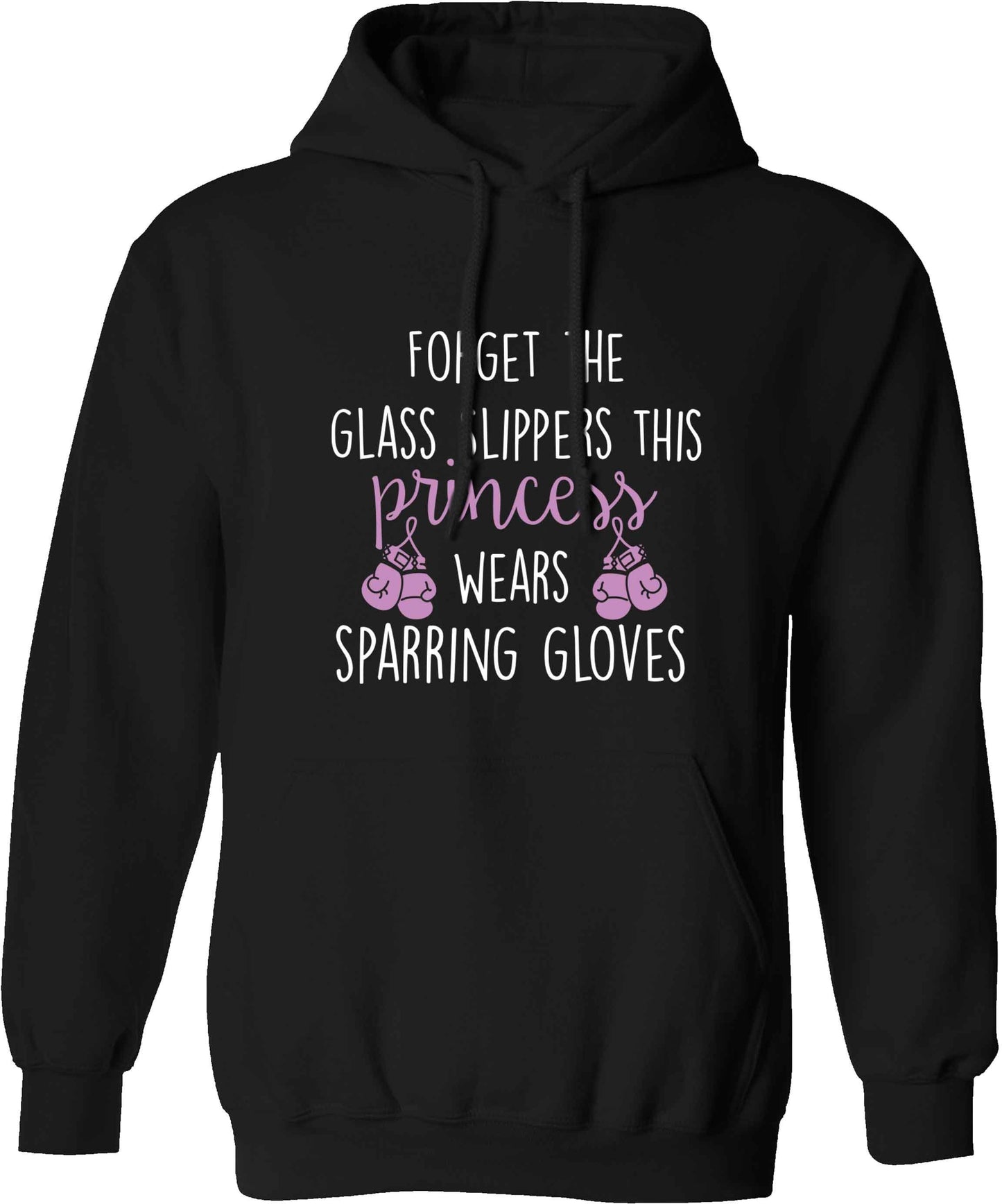 Forget the glass slippers this princess wears sparring gloves adults unisex black hoodie 2XL